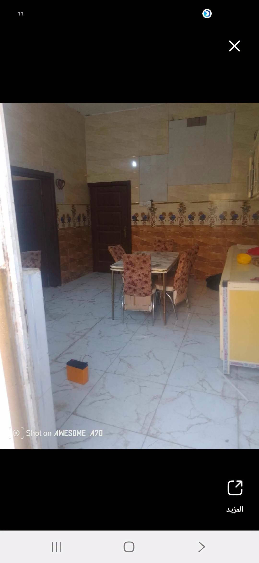 مكلفة بالنشر عنوانه الباويه نوع العقار طابو صرف زراعي سند 25 مساحته 108غرفه صاله استقبال مطبخ صحيات
***********
السعر ٥٥ وبيه مجال

نص مكتوب في الصور:
- Shot on AWESOME A70
- المزيد