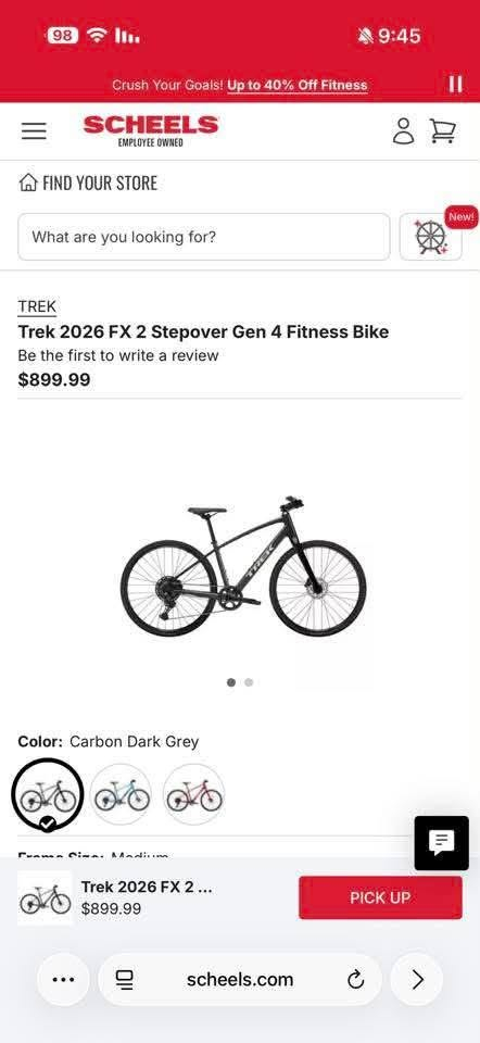 Trek fx 2 stepover gen 4 2026
متوفر ( احدث اصدار )

المواصفات:

1️⃣Wheels : Bontrager Connection

   Drivetrain Shimano CUES, 9-speed

2️⃣Brakes : Tektro Hydraulic Disc

3️⃣Fork : FX Alloy

4️⃣Frame : Alpha Gold Aluminium

5️⃣Frame Style : Stepover

6️⃣Handlebar : Bontrager Alloy

7️⃣Tyres : Bontrager H2 Comp

8️⃣Weight : M - 12.10 kg / 26.68 lbs

العنوان : بغداد 

هاتف : ***********
