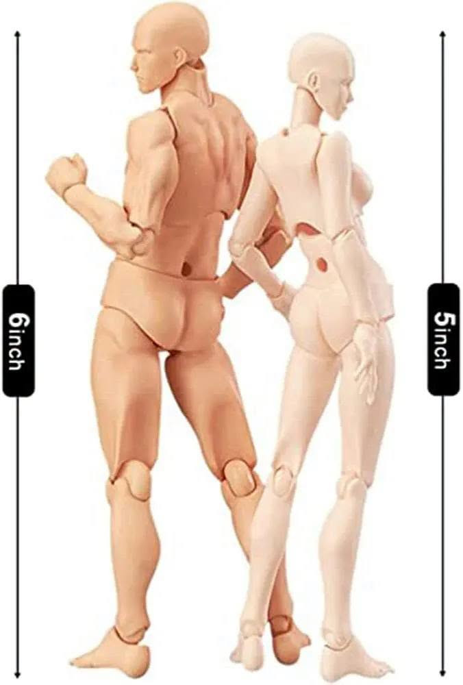 مجسم مانيكان فني ذكي قابل للتحريك (Body Kun / Artist Mannequin) من إنتاج شركة WHHWYF Hand-made Toys، ويُستخدم كنموذج بشري لمساعدة الرسامين ومصممي الرسوم المتحركة (الأنمي) على ضبط وضعيات الجسد والنسب التشريحية أثناء الرسم

نص مكتوب في الصور:
- 6inch 5inch