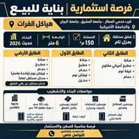 بناية للبيع • ٣ شقق مستقلة • ١٥٠م²
