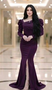 فستان بنفسجي غامق يلبس من وزن58  الى وزن 70  سعره 25 مكاني بغداد ابو غ...