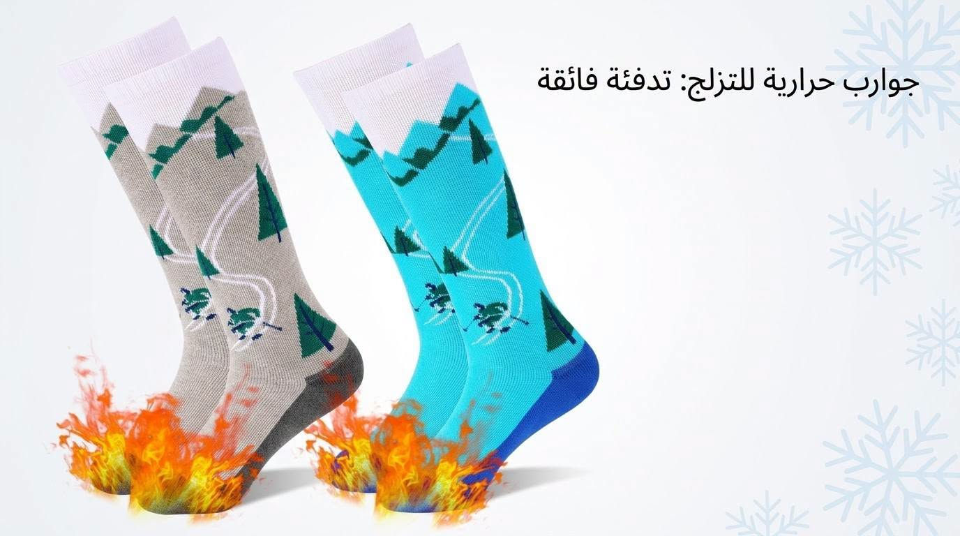 جوارب شتوية • سميكة • قطن وصوف