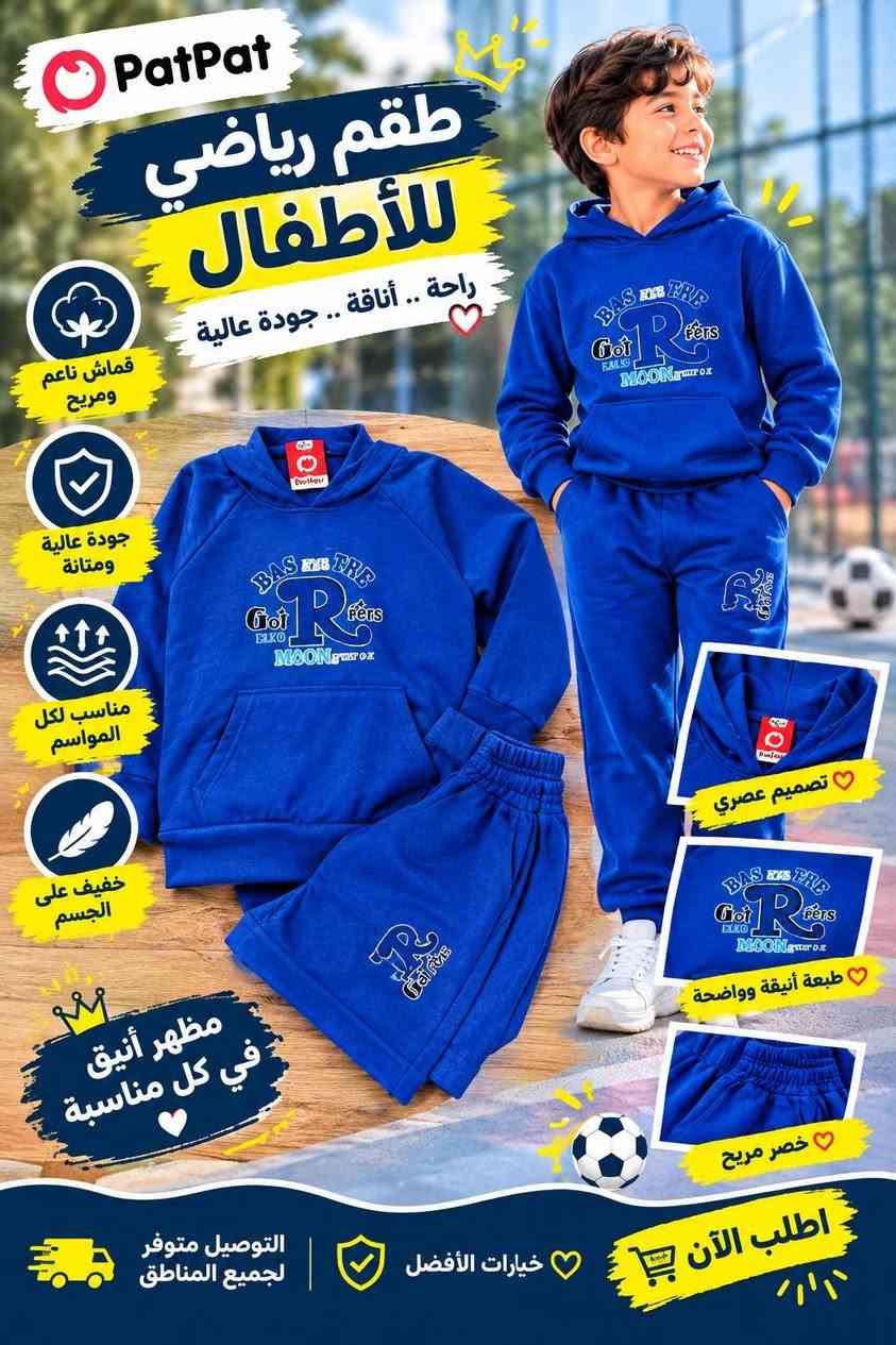 السلام عليكم متوفر تراكات ولادي وبناتي خامة درجة اولى قياسات مختلفة بضاعة سوبر بات بات درجة اولى واسعار جدا مناسبة توصيل مجاني داخل منطقة المهندسين والمناطق المجاورة للحجز واتساب ***********

نص مكتوب في الصور:
- PatPat طقم رياضي للأطفال راحة .. أناقة .. جودة عالية قماش ناعم ومريح جودة عالية ومتانة مناسب لكل المواسم خفيف على الجسم مظهر أنيق في كل مناسبة تصميم عصري تفاصيل أنيقة خصر مريح اطلب الآن خيارات الأفضل التوصيل متوفر لجميع المناطق
- PatPat طقم رياضي للأطفال راحة .. أناقة .. جودة عالية قماش ناعم ومريح جودة عالية ومتانة مناسب لكل المواسم خفيف على الجسم مظهر أنيق في كل مناسبة تصميم عصري طبعة أنيقة وواضحة خصر مريح التوصيل متوفر لجميع المناطق خيارات الأفضل اطلب الآن
- PatPat طقم رياضي للأطفال راحة .. أناقة .. جودة عالية قماش ناعم ومريح جودة عالية ومتانة مناسب لكل المواسم خفيف على الجسم مظهر أنيق في كل مناسبة تصميم عصري خصر مريح طبعة أنيقة وواضحة التوصيل متوفر لجميع المناطق خيارات الأفضل اطلب الآن
- PatPat طقم رياضي للأطفال راحة .. أناقة .. جودة عالية قماش ناعم ومريح جودة عالية ومتانة مناسب لكل المواسم خفيف علي الجسم تصميم عصري طبعة أنيقة وواضحة خصر مريح مظهر أنيق في كل مناسبة اطلب الآن خيارات الأفضل التوصيل متوفر لجميع المناطق
- PatPat طقم رياضي للأطفال راحة .. أناقة .. جودة عالية قماش ناعم ومريح جودة عالية ومتانة مناسب لكل المواسم خفيف علي الجسم تصميم عصري طبعة أنيقة وواضحة خصر مرن مريح مظهر أنيق في كل مناسبة التوصيل متوفر لجميع المناطق خيارات الأفضل اطلب الآن