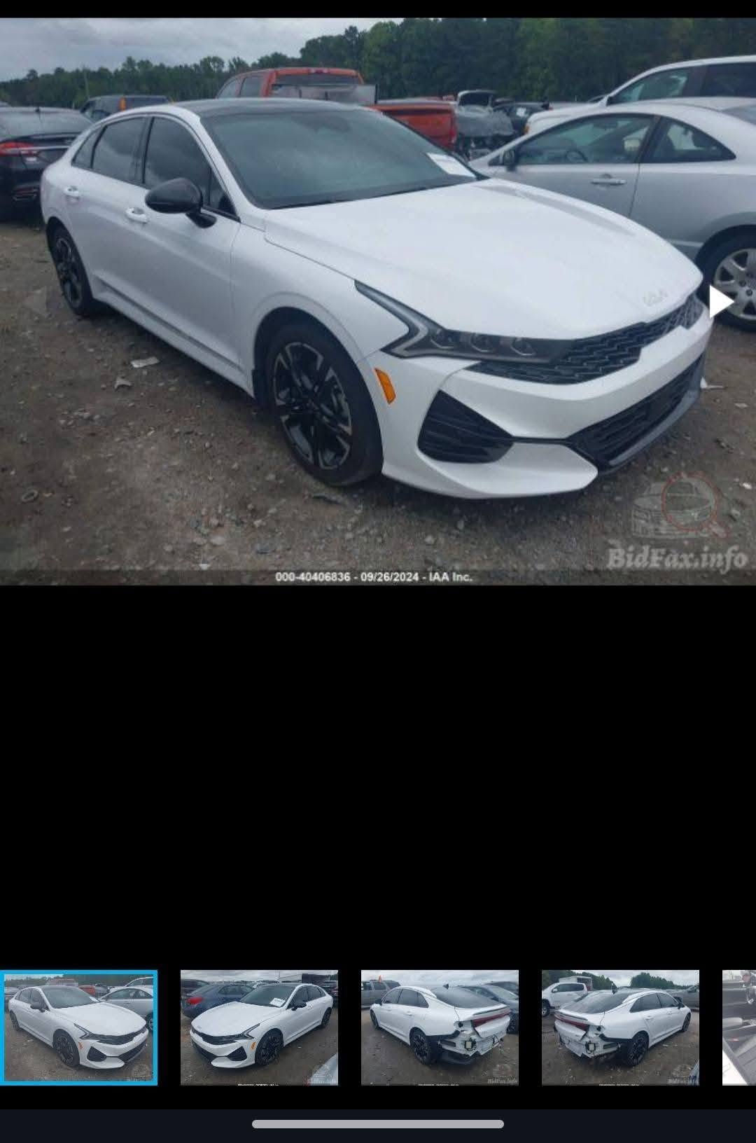 السلام عليكم ، للبيع كيا K5 2024 لون ابيض مواصفات GT_line محرك 1.6 توربو ماشيه 43 الف مايل 
السيارة رقم اربيل كلين تايتل حادثها دعامية خلفية فقط مكانين PDR صغار ، السيارة ليبل واحد ، رقم الشاصي وصور الحادث مرفقة 
مكان السيارة موصل ، السعر 🔥🔥 
للتواصل : *********** غير متواجد على الماسنجر
المواصفات ⬇️
🔴 فتحة سقف بانوراما 
🔴 كشنات جلد 
🔴 تحكم كشن كهرباء
🔴 تدفئة كشنات
🔴 تحديد مسار 
🔴 مثبت سرعة
🔴 قيادة آلية 
🔴 رادار مانع تصادم 
🔴 رادار نقطعة عمياء 
🔴 لايتات ليد
🔴 بروجكتر ليد
🔴 اشاير بلمري 
🔴 انظمة قيادة 
🔴 طخم تايرات جديد 
🔴 شاشة جبيرة 
وبعد معروفة مواصفات ال GT_line

نص مكتوب في الصور:
- iQ
- 000-40406836 - 09/26/2024 - IAA Inc. BidFax.info