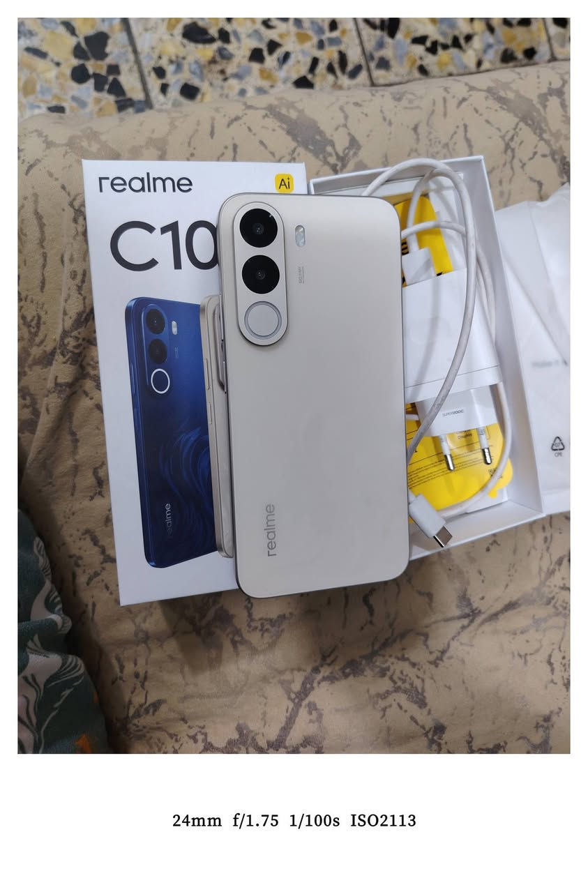 ريلمي c100x
ذاكرة 256
جهاز نضيف كله شغال استعمال قليل
غراضه كامله بطارية 8000
مكاني بغداد ماكو توصيل
سعره ١٩٠ ألف

نص مكتوب في الصور:
- 24mm f/1.75 1/25s ISO719
- 24mm f/1.75 1/33s ISO734
- 24mm f/1.75 1/100s ISO2113
- ٣:٥٨
- لمحة عن الهاتف
- realme UI
- Android 16
- عرض التحديثات
- اسم الجهاز
- realme C100x
- وحدة التخزين بالهاتف
- ٤٥ غ.ب / ٢٥٦ غ.ب
- الطراز
- RMX5366
- المعالج
- T7250
- RAM
- ٤,٠ غ.ب + ٤,٠ غ.ب
- إصدار Android
- < 16
- الإصدار
- المعلومات القانونية
- الحالة
- 24mm f/1.75 1/50s ISO2928
- 24mm f/1.75 1/100s ISO3597