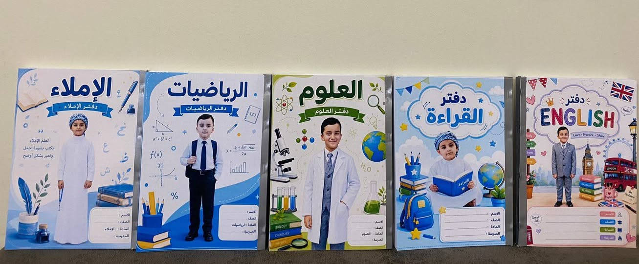 📚✨ دفاتر مميزة بطباعة خاصة لطلابنا الأعزاء ✨📚

نوفر لكم خدمة طباعة الدفاتر المدرسية مع صورة الطالب على الغلاف، لتكون دفاتر طفلكم مميزة وبشكل جميل ❤️🎒

📖 تتوفر الدفاتر حسب الطلب:
🔹 دفاتر فئة 100 ورقة
🔹 دفاتر فئة 60 ورقة

📌 مع إمكانية اختيار وطباعة صورة الطالب على الغلاف حسب رغبة الزبون.وداخل الدفتر 

كما تتوفر لدينا ✨
📚 دفاتر القراءة للمرحلة الابتدائية
من الصف الأول الابتدائي إلى الصف السادس الابتدائي.

📞 للاستفسار والطلب:
***********

🚚 أجور التوصيل:
📍 بسماية: 1000 دينار
📍 بغداد والمحافظات: 5000 دينار

✨ اطلب الآن واجعل دفاتر طفلك مميزة بصورته الخاصة ✨
