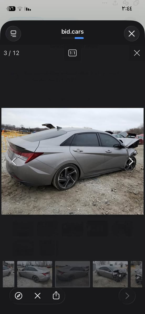 🔥🔥 للبيع Hyundai Elantra N Line 2023 — فل مواصفات 🔥🔥
🚘 إلنترا N Line موديل 2023
🏁 فئة N Line الرياضية
⚡ محرك 1.6 Turbo
⚙️ گير أوتوماتيك
📊 ممشى 39 ألف ميل تقريباً

✨ المواصفات والتجهيزات:
• تشغيل عن بُعد 🔑
• تحكم ستيرن متعدد الوظائف 🎛️
• دخول وتشغيل ذكي
• شاشة وسطية
• كاميرا خلفية 📷
• حساسات
• مثبت سرعة
• تحكم بالمقود بالصوت والاتصالات
• بلوتوث وربط الهاتف 📱
• تكييف قوي ❄️
• إضاءة LED
• جنوط رياضية N Line 🏁
• مقاعد داخلية بتصميم رياضي
• دركسون رياضي N Line
• وضعيات قيادة
• أنظمة أمان ومساعدة للسائق

🔥 شكل رياضي + محرك تيربو + مواصفات عالية

💰 السعر: 105 ورقة وبيها مجال قليل 
🤝 التفاوض للجادين فقط وبعد الفحص.

✅ الفحص مفتوح بأي مكان يختاره المشتري
📍 السيارة حاضرة وجاهزة للمعاينة.

للمهتمين، السيارة تنفحص من الألف إلى الياء

رقم واتساب ***********

نص مكتوب في الصور:
- ٢:٤٤ bid.cars 5 / 12
- ٢:٤٤
- bid.cars
- 2 / 12
- 3 / 12 bid.cars
- bid.cars 4 / 12 18