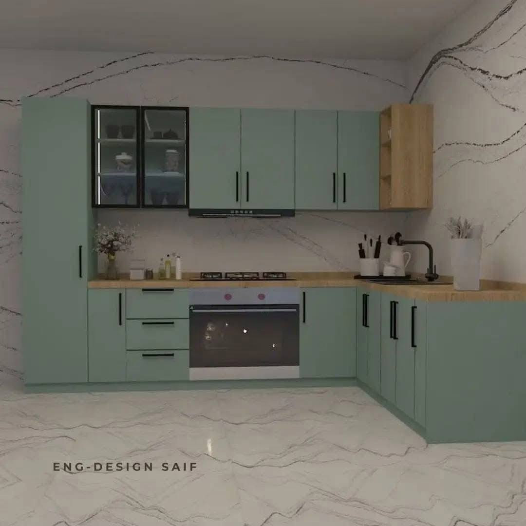 مطبخ القمه للمطابخ التركيةالعنوان 📍بغداد الغزاليه شارع البداله🥰 ألعمل تفصال وجاهز حسب طلب الزبون الhdf والmdf متوفره كل الاوان وكل القياسات كل الي عليك دز لون وخلي تصميم علينا 🥰
***********0

نص مكتوب في الصور:
- ENG-DESIGN SAIF
- DESIGN SAIF