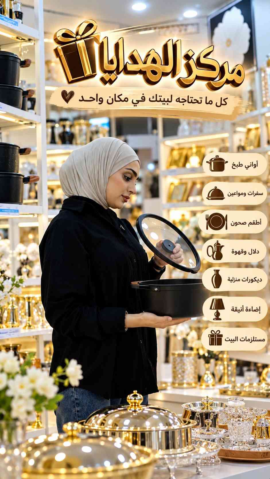 إذا تحبون ترتبون بيتكم بتفاصيل حلوة ومختلفة ، لازم تشوفون شنو موجود بمركز الهدايا 🎁✨

جوانی ماڵەکەت لە وردەکارییەکانەوە دەست پێدەکات ، بۆ هەڵبژاردنی جیاوازی و وردەکاری ، گیفت سەنتەر هەڵبژێرە 🎁✨

☎️:: +964 750 9707000

#explore #erbil #giftcenter #مركزالهدايا #hawler

نص مكتوب في الصور:
- مركز الهدايا
- كل ما تحتاجه لبيتك في مكان واحد
- أواني طبخ
- سفرات ومواعين
- أطقم صحون
- دلال وقهوة
- ديكورات منزلية
- إضاءة أنيقة
- مستلزمات البيت