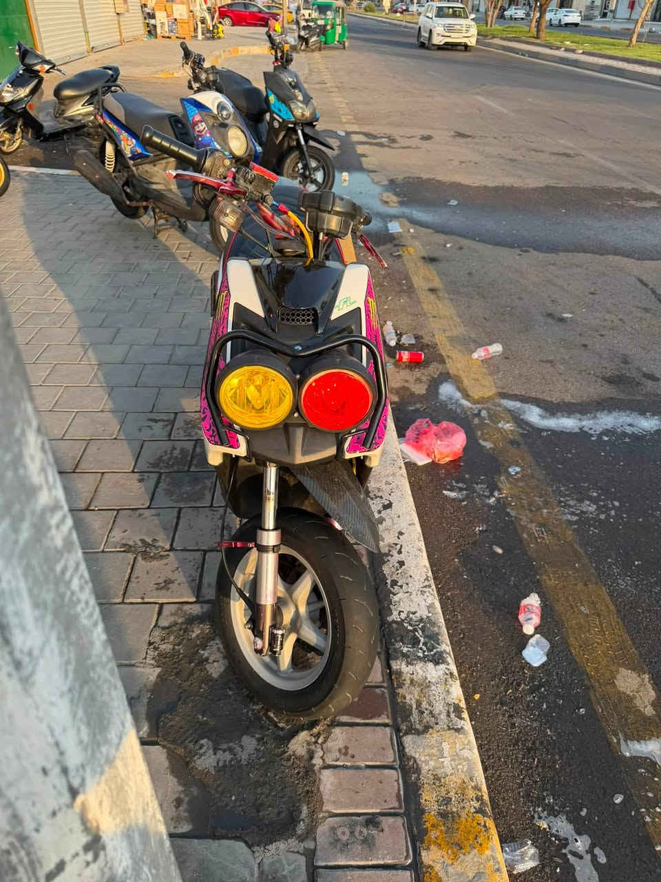 معرض الواثق لتجارة الدراجات النارية 

متوفر ياماها سكنس جبلي 
عليها تزويد 
مكينة TTMRK كور مسح 
عليها زوج كلجات رياضي 
عليها صالنصة بوري عدل نحلة
عليها بكلايت ار سكس رياضي 
بجم مازدتين 
ستيرن كرزي رياضي كامل 
دبلات خلفية كرزي رياضي 
قاعدة رقم كرزي رياضي 
قطرة اكسل كرزي رياضي
فراك بريك كرزي رياضي 
قبق فلاوين فضي 
قطرة دهن مكينة رياضي 
كشن رياضي 
قبق بانزين كرزي رياضي 
زوج اطارات جلاتين 
يدات بريك كرزي 
قبق عمبار كرزي 
طرر كاعية كرزي 
صدر امامي وفج رياضي 
ملاقط كرزي رياضي 

العنوان بغداد شارع فلسطين الضلال 
السعر اتصل وتدلل 
***********
***********
