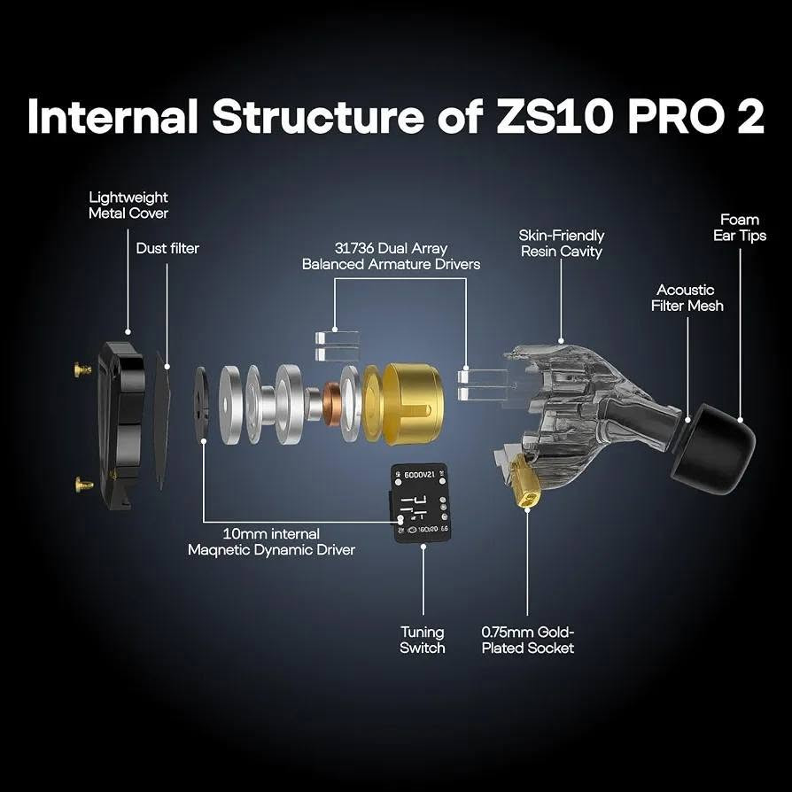 🎮🔥 KZ ZS10 PRO 2 — صوت يخليك تسمع الخصم قبل لا يشوفك! 🔥🎮
إذا تلعب PUBG والألعاب التنافسية وتريد سماعة تساعدك تميز خطوات العدو، اتجاه الطلقات والحركة بدقة، فـ KZ ZS10 PRO 2 خيار قوي جدًا 🎧🎯
💥 1DD + 4BA Hybrid Drivers
🎯 تفاصيل صوتية ممتازة لتحديد اتجاه الخطوات
🔊 باس قوي وحلو للألعاب والموسيقى
🎵 مو بس للألعاب، صوتها ممتاز للموسيقى والفيديوهات
👂 تصميم مريح للاستخدام الطويل
⚙️ 4 مستويات Custom Tuning
💪 خامة وتصميم متين
💰 السعر: 30,000 دينار فقط 🔥🔥
🚚 متوفر توصيل
📩 للحجز مراسلة خاص أو واتساب:
📱 ***********
🎮 لا تخلي خطوة العدو تفوتك! 😈🔥

نص مكتوب في الصور:
- LINSOUL x KZ KZ ZS10 PRO 2 1DD+4BA Hybrid Driver IEM 1DD+4BA Hybrid Drivers 4-Level Custom Tuning Durable Body Construction Ergonomic Wearing Recessed 2Pin Connector No Mic/With Mic Cable
- Internal Structure of ZS10 PRO 2
- Lightweight
- Metal Cover
- Dust filter
- 31736 Dual Array
- Balanced Armature Drivers
- Skin-Friendly
- Resin Cavity
- Foam
- Ear Tips
- Acoustic
- Filter Mesh
- 10mm internal
- Maqnetic Dynamic Driver
- Tuning
- Switch
- 0.75mm Gold-
- Plated Socket