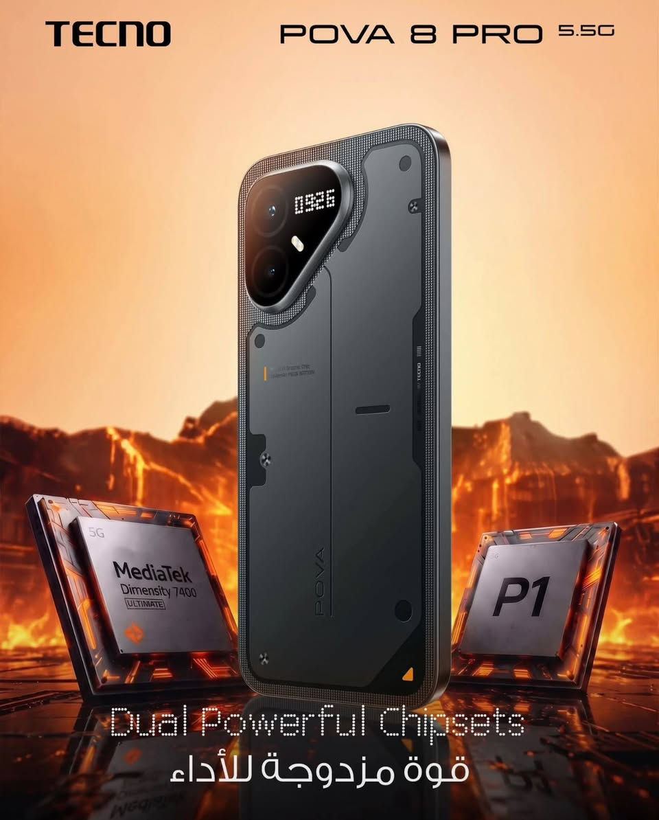 #قريبآ #قريبا 
في #مركزالباشا2للموبايل  #تكنو
🔥 TECNO POVA 8 PRO 5G 🔥
🔵🎮 قوة خارقة للألعاب والأداء ⚡
🔵معالج MediaTek Dimensity 7400 Ultimate 5G 🚀 شريحة TECNO P1 Gaming Chip 📱 
🔵شاشة AMOLED بحجم 6.78 إنج وبتردد 144Hz 
🔵🔋 بطارية عملاقة 6500mAh
🔵مع شحن سريع 45W 
🔵📸 كاميرا 50MP مع مثبت بصري OIS 💾 
🔵يتوفر بسعات 256GB و 512GB 
🔵 مقاومة للماء والغبار بمعايير IP66 / IP68 / IP69 
📱📱📱📱📱📱📱📱📱📱📱📱📱📱📱 
📍 بغداد الكريعات مقابل مطعم نسيم دجله
 📞 ***********
🔥 جهاز مصمم لعشاق الألعاب والأداء القوي 📩 راسلنا لمعرفة السعر والتوفر
#TECNO #POVA8Pro #PUBG #GamingPhone #مركزالباشا2للموبايل
