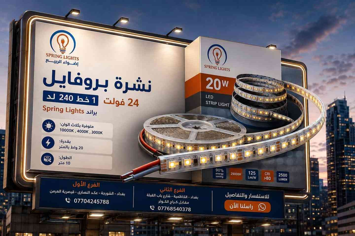 ⚡ للفني والكهربائي… إذا تريد شغلك يعيش، اختار النشرة الصح من البداية! 💡
وصلتكم نشرات البروفايل 24 فولت من براند Spring Lights  
♦️بجودة عالية وأداء مصمم للشغل الاحترافي 👌
♦️متوفرة بعدة خيارات حسب احتياج المشروع 
♦️وذات إنارة قوية ومتجانسة وعمر تشغيل طويل
 ♦️مناسبة للبروفايلات والديكورات ومختلف مشاريع الإنارة الحديثة.

🧰 ولأن الفني والكهربائي شريك نجاحنا… أكو دعم خاص للفنيين والكهربائيين
أسعار وتجهيزات مميزة، ونسعى دائماً نوفرلك المنتج اللي يخليك تقدم شغل مرتب وتكسب ثقة زبونك. 🤝

⚡الموزع الرئيسي في العراق لمنتجات سبرنك لايت
 Spring lights
    منتجات بجودة ومتانة وكوالتي عالي وضمان حقيقي وأسعار ترضي الجميع 

 ✅ علما هناك أسعار ﻷصحاب المحلات التجارية والمشاريع العامة والكميات الكبيرة والمجمعات السكنية

💡مع أضواء الربيع راح  تحصل على منتج بجودة حقيقية، أداء يعتمد عليه، وسعر منافس يمنحك راحة البال.

📍زورو فروعنا 

 الفرع الأول: بغداد - الشورجة – عكد النصارى -قيصرية الأرمن 📞 ***********
 الفرع الثاني:بغداد - الكاظمية – شارع باب القبلة -مقابل كراج الكوثر 📞 ***********

🚚 نوفر لكم خدمة التوصيل إلى جميع محافظات العراق.

🎁 مسابقة مميزة لعشاق الإضاءة!
علّق بكلمة SPRING LIGHTS 👇
وادخل ويانه في القرعة الشهرية وفرصتك تربح جائزة قيمة 🎉

✅ زورو صفحاتنا على مواقع التواصل الأجتماعي :

🔷 صفحتنا على  منصة التيك توك:
https://www.tiktok.com/@alrabea551?_r=1&_t=ZS-93mtwvFYT3c

🔷صفحتنا على منصة الفيس بوك:
https://www.facebook.com/share/1DSFhmavDu/

🔷صفحتنا على منصة أنستغرام :
 https://www.instagram.com/al_rabea551?igsh=Mnhpa2Jpa3Rrc21r

🔷 تجمع مقاولين شركة أضواء الربيع 
https://chat.whatsapp.com/B8FXa34X2308mMe8bM9yz3?s=cl&p=a&ilr=1

🔷 تجمع فنيين وكهربائين شركة أضواء الربيع 
https://chat.whatsapp.com/KzFLXycGXEE2QhbucYR7zL?s=cl&p=a&ilr=1

#أضواء_الربيع #SpringLights #كهربائيات_العراق
 #نشرة_بروفايل #انارة_حديثة #فنيين_كهرباء #كهربائيين #مواد_كهربائية #بغداد
