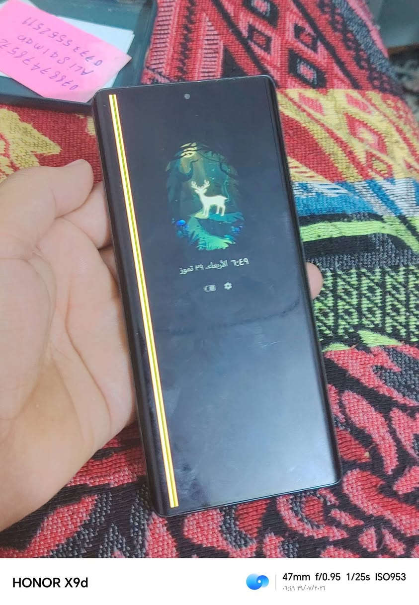 HONOR X9A 
Cos 7.1
ذاكره 256
120 هرتز 
رام 8 + 5
بي خط بل شاشه 
سعر 160 وبي مجال 
تواصل ***********
