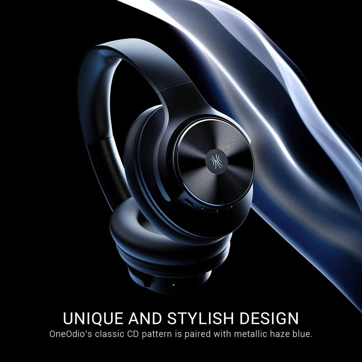 جديد

نص مكتوب في الصور:
- Best Seller US SELLER HYBRID ACTIVE NOISE CANCELLING HIGH QUALITY AUDIO Limited time deal
- GIFT LEVEL PACKAGING 1 x Protective box 1 x Noise canceling headphones 1 x Manual 1 x 3.5mm wire 1 x Type-C line
- UNIQUE AND STYLISH DESIGN
- OneOdio's classic CD pattern is paired with metallic haze blue.
- HIGH QUALITY AUDIO HI-Res Professional dual audio chamber 40MM polymer diaphragm driver US SELLER UNIQUE AND STYLISH DESIGN OneOdio's classic CD pattern is paired with metallic haze blue HYBRID ACTIVE NOISE CANCELLING 6 mics double-feed noise reduction, noise reduction depth -35db