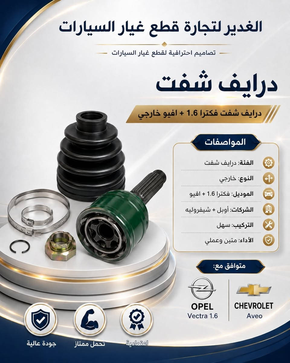 🚗 درايف شفت – جودة وأداء يُعتمد عليه! 🔧

متوفر لدينا درايف شفت بجودة عالية ومواصفات ممتازة.

✅ جودة عالية
✅ تحمل ممتاز
✅ تركيب سهل وأداء عملي

📍 العنوان: النجف الأشرف – حي الحسين، محلات ملعب النجف النادي القديم، شارع مطعم العكاشي / شارع بلدية
📞 للطلب والاستفسار: ***********

الغدير لتجارة قطع غيار السيارات 🚘✨
