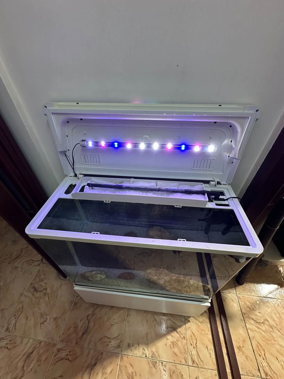 ⁨	 نرخی بۆتە ١٥٠هەزار
حەوزی شەریكەی پێش قەوس 
مێزی بە جیا بۆ دروستكراوە 
فلتەری تایبەتی لەگەڵە ئاو گۆڕینی ناوێت بۆ كاتێكی زۆر وە ئۆكسجینیش دابین ئەكات
لێدی شەریكەی لەگەلە
حەوزەكە شاشەیەو لە ڕێیەوە پلەی گەرمی بە شێوەی دیجیتاڵی دیاری ئەكات و حەساسە  و  لە كاتی بەرز و نزمیدا ئاگاداڕت ئەكاتەوە وە سەعاتی لەسەر جیگیر كراوە
 بنی حەوزەكە بەردی سپی بۆ دانراوە
چەند بەردێكی گەورەی  لەگەڵە وەك دیزاین
پشتی باگراوندی ڕەشی لێدراوە
قیاسی  حەوزەكە درێژی 80 سم بەرزی ٦٢ سم پانی ٣٣ سم
بەرزی حەوزەكە بە مێزەكەوە 97 سم
تێبینی حەوزەكە لە شەریكەوە مێزی لەگەل نەبووەو بە جیا بۆی دروست كراوە لە تەختە و ڕەفەی بۆ كراوە وە حەوزەكە بەكارهاتووە 
___________
ئەوەی ویستی نامە بنێرێت لە واتس ئەپ یا ڤایبەر 
***********
گەیاندنمان تەنھا بۆ ناو سلێمانی ھەیە⁩
