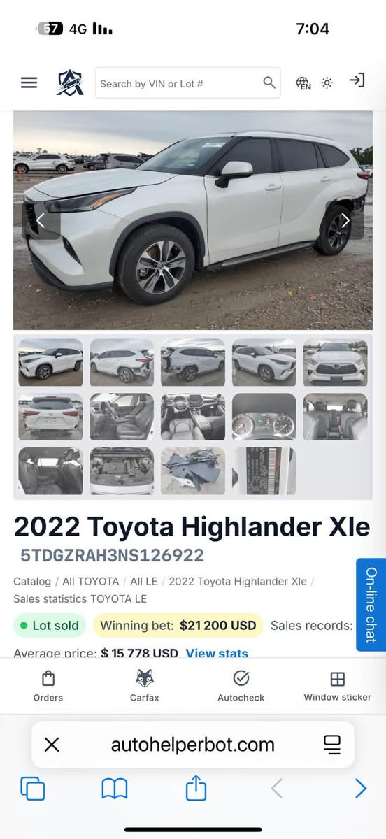 هايلاندر XLE • ٢٠٢٢ • شاصي 5TDGZRAH3NS126922