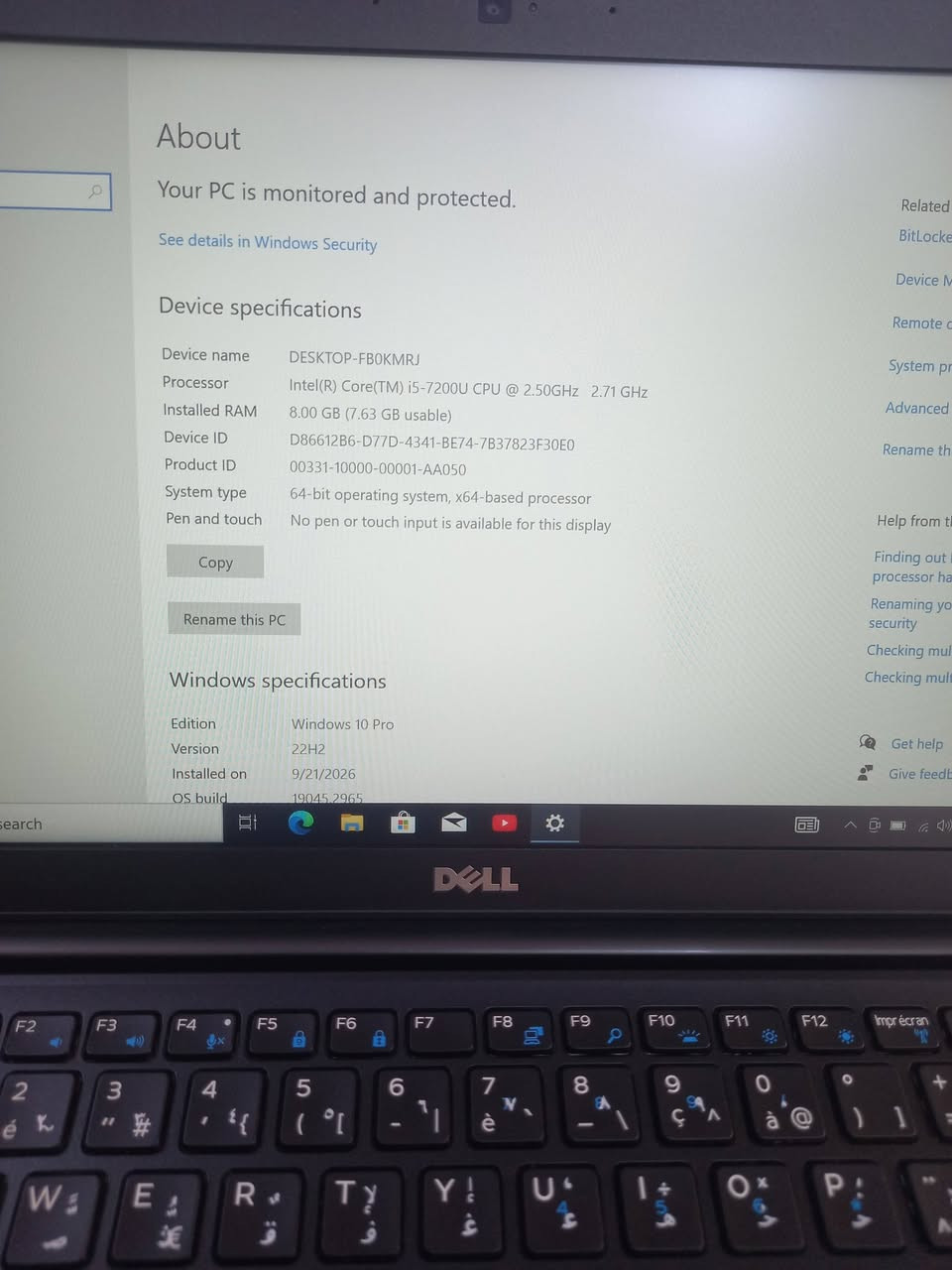 لابتوب دل dell 7480
الجيل السابع . 
المعالج كور اي 5 الجيل 7
الهارد    256 ssd 
الرام 8.  ddr4 
كارت الشاشة  4  شير 
حجم الشاشة  14 
الشاحنة اصلية 
يحتوي على منفذ تايب سي للشحن او نقل البيانات
نظام التشغيل ويندوز 10 عربي انكليزي 
الملحقات شاحنة وجنطة 
السعر  215
***********
***********
يوجد توصيل

متوفر 
تتوفر مجموعة لابتوبات بأسعار مناسبة ومواصفات

نص مكتوب في الصور:
- Task Manager
- File Options View
- Processes Performance App history Startup Users Details Services
- CPU
- 3% 0.91 GHz
- Memory
- 2.4/7.6 GB (32%)
- Disk 0 (C: D:)
- SSD
- 2%
- Wi-Fi
- S: 0.2 R: 21.2 Mbps
- % Utilization
- Intel(R) Core(TM) i5-7200U CPU @ 2.50GHz
- 100%
- 60 seconds
- Utilization
- 3%
- Speed
- 0.91 GHz
- Base speed:
- Sockets:
- Cores:
- 2.71 GHz
- 1
- 2
- Processes
- 149
- Threads
- 1950
- Handles
- 62767
- Logical processors:
- Virtualization:
- 4
- Enabled
- L1 cache:
- 128 KB
- Up time
- L2 cache:
- 512 KB
- 0:13:49:56
- L3 cache:
- 3.0 MB
- Fewer details
- Open Resource Monitor
- Type here to search
- DELL
- Task Manager File Options View Processes Performance App history Startup Users Details Services CPU 37% 1.74 GHz Memory 2.4/7.6 GB (32%) Disk 0 (C: D:) SSD 1% Wi-Fi Wi-Fi S: 0.1 R: 16.9 Mbps Memory Memory usage 8.0 GB 7.6 GB 60 seconds 0 Memory composition In use (Compressed) 2.3 GB (11.9 MB) Available 5.2 GB Speed: Slots used: Form factor: 2133 MHz 1 of 2 SODIMM Committed 2.2/9.5 GB Cached 1023 MB Hardware reserved: 382 MB Paged pool 161 MB Non-paged pool 116 MB Fewer details Open Resource Monitor Type here to search