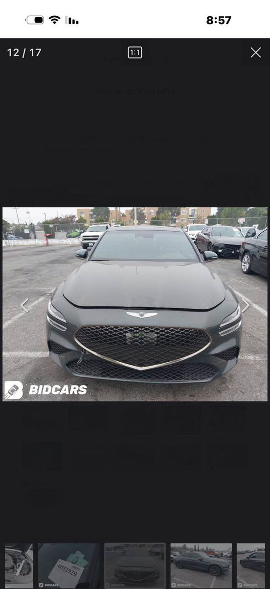 🚘 Genesis G70 2023 | 2.0T

🔹 الموديل: 2023
🔹 الماشي: 66,000 كم
🔹 الملكية: باسمي مباشرة
🔹 الرقم: بغداد
🔹 المكان: بغداد – حي الحسين
🔹 المواصفات: فول مواصفات 🔥
🔹 الحادث: صور الفحص والحادث مرفقة + تقرير سونار موجود

✅ السيارة نظيفة ومستخدمة شخصياً
✅ الفحص والسونار متوفرين للجادين
❌ الميزة الوحيدة غير موجودة: التشغيل بالريموت

للتواصل *********** وتساب فقط

بيه مجال بسيط بغداد, العراق

نص مكتوب في الصور:
- 8:57 12 / 17 BIDCARS
- 11 / 17 8:57 BIDCARS
