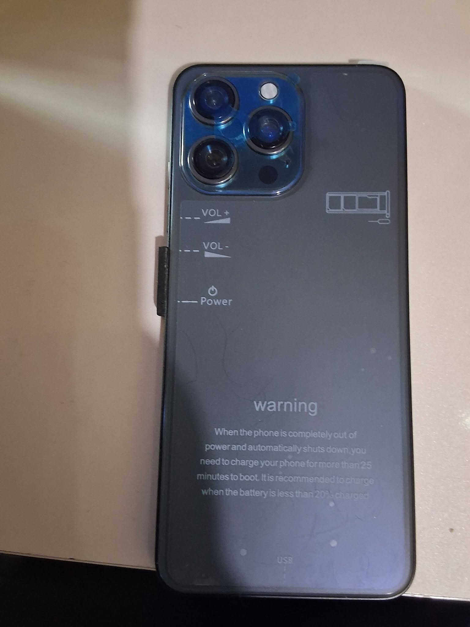 الجهاز: I16Pro Max  التواصل ماسنجر متوفر توصيل السعر ٦٥
المواصفات المكتوبة: ذاكرة 22GB + تخزين 2TB  
​النظام: أندرويد يدعم متجر Google Play.  
​الملحقات: شاحن قابس أوروبي، كابل USB، وسماعات أذن سلكية.

نص مكتوب في الصور:
- Notes:
- emergency of low battery state cause a
- smartphone to not able to power on please
- put charger connected to device for
- around 30 minutes before doing anything
- لمحة عن الهاتف PROCESSES Dimensity9000 SROTAGE 32 GB RAM + 2048 GB ROM CAMERA 72M + 108M إصدار Android 14.0 Device name I16 Pro Max Model I16 Pro Max Version Baseband & kernel SIM card status المعلومات القانونية User agreement,Privacy Policy,and more Notes: In emergency of low battery state caused smartphone to not able to power on please keep charger connected to device for at least 30 minutes before doing anything Processor Dimensity9000 IMEI & IP الحالة