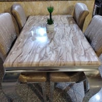 ميز طعام • تركي مرمر • ٤ كراسي