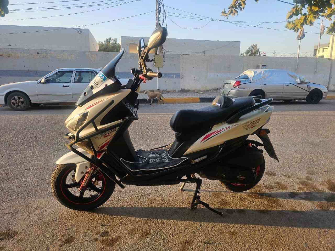 السلام عليكم
جوست صيني مكفول
محرك ابلادي جديد 
كفرات نظافه 100%
كهربائيات كلها شغاله 
لايت زينون عالي ناصي 
ماشيه 6000 فقط 
مكان الدراجه بعقوبه السعر 675 الف 
للاستفسار ***********
