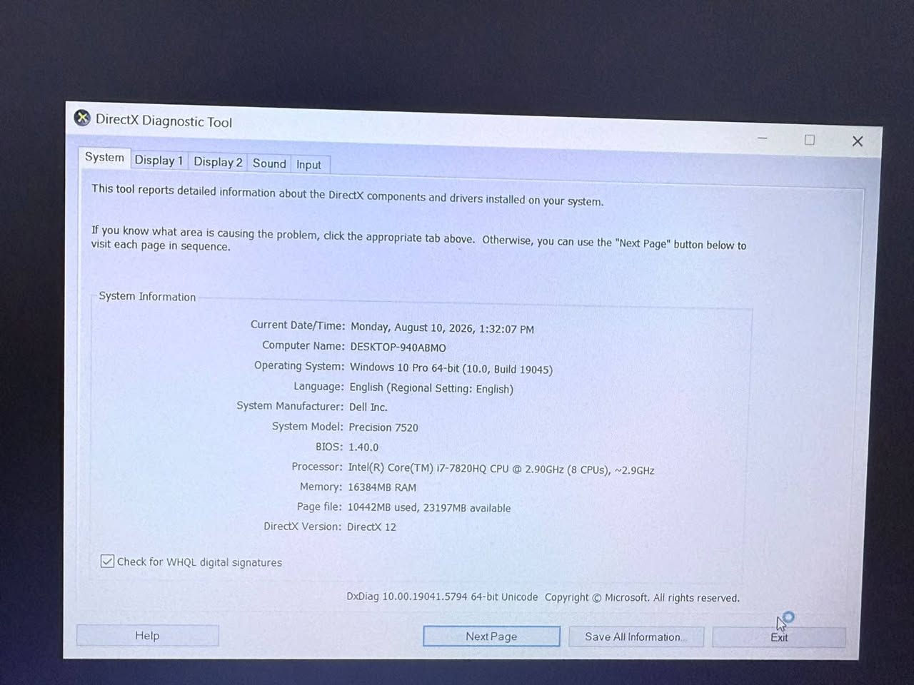 السلام عليكم ..للبيع
💻 Dell Precision 7520

🔹 Intel Core i7-7820HQ
🔹 RAM 16GB
🔹 SSD NVMe 512GB
🔹 NVIDIA Quadro M1200 4GB

✨ الحاسبة نظيفة جدًا وما بيها أي خدوش مثل ما واضحة بالصورة.
🔧 مُمصلحة سابقًا.
🎒 تجي وياها جنطة + شاحن.

📩 للاستفسار💻 Dell Precision 7520

🔹 Intel Core i7-7820HQ
🔹 RAM 16GB
🔹 SSD NVMe 512GB
🔹 NVIDIA Quadro M1200 4GB

✨ الحاسبة نظيفة جدًا وما بيها أي خدوش مثل ما واضحة بالصورة.
🔧 مُمصلحة سابقًا.
🎒 تجي وياها جنطة + شاحن.

📩 للاستفسار *********** واتساب
