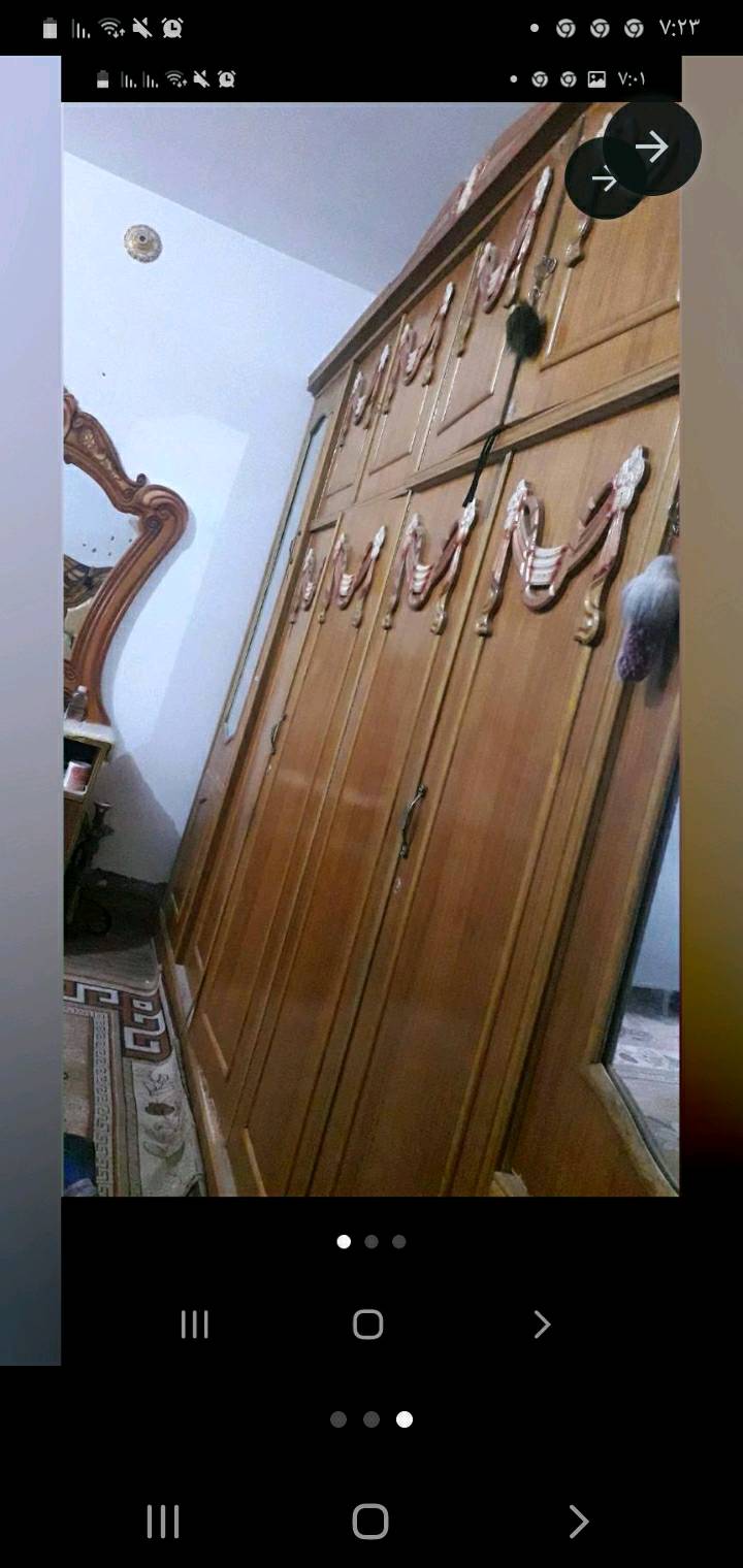 غرفه اخشاب كاملة ميز وجربايه وكنتور وزاويه وكومدي سعر ٢٠٠في النجف الاشرف