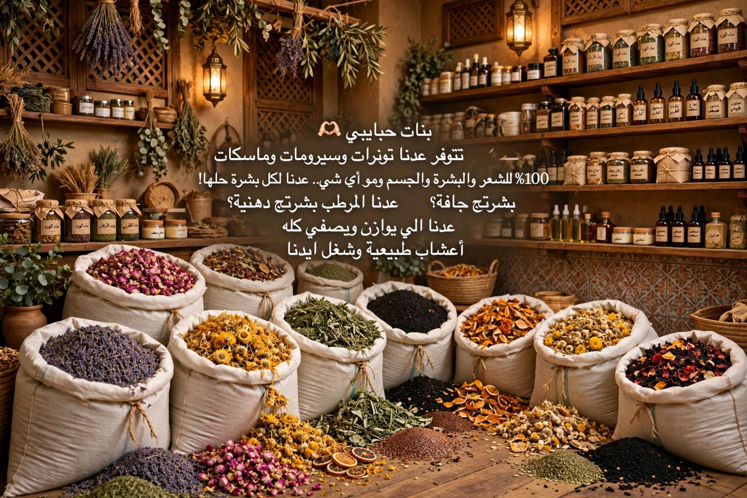 السلام عليكم اني شغلي اعشاب واختصاص شعر وبشره والحمدالله شغل اثبت جدارته م̷ـــِْن خلال تجارب البنات للمصداقيه امانه •اللّـہ̣̥ ورسوله لٱ شغل مندوبات ولا ترويج شغلي ومعشبنه وتكدرين انتي واي وحده م̷ـــِْن البنات تتواصل وياي وشوف الشغل *********** وتدللون واسعار جدآ مناسبه وشرط النتائج م̷ـــِْن اول اسبوع
وين مكانكم بالضبط حتى الزبونة تعرف منين تستلم؟ وهل أكو توصيل داخل/خارج المحافظة؟: 
بغداد وتوصيل جميع المحافظات
شنو المنتجات المتوفرة تحديداً؟ وهل أكو أسماء الأنواع أو الخلطات (مثل زيوت/أعشاب للشعر أو البشرة)؟: 
تتوفر زيوت  وكريمات وسيرومات كل ماتحتاجون وزيوتنا طبيعيه م̷ـــِْن معشبنا الخاص ڱڵـه  عصر ع البارد بدون اضافه
العبوات شكد أحجامها وشكد سعر كل نوع؟: 
تتوفر جميع الاحجام واسعار جدآ مناسبه تبدأ م̷ـــِْن 8الف ال20 الف
شلون طريقة الاستخدام وكم مرة بالأسبوع، وشنو نوع الشعر أو البشرة المناسب لكل منتج؟: 
حسب حاله الزبون نشوف كمره يكدر يستخدم
إذا الزبونة تريد، متوفر فحص/استشارة قبل الطلب حتى تختار المنتج المناسب؟: 
اكيد 