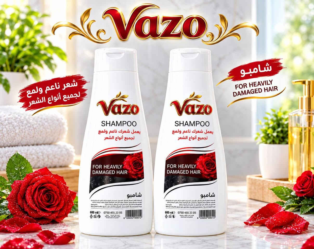 شامبو VAZO • حجم عملاق • ترطيب لشعر متلف