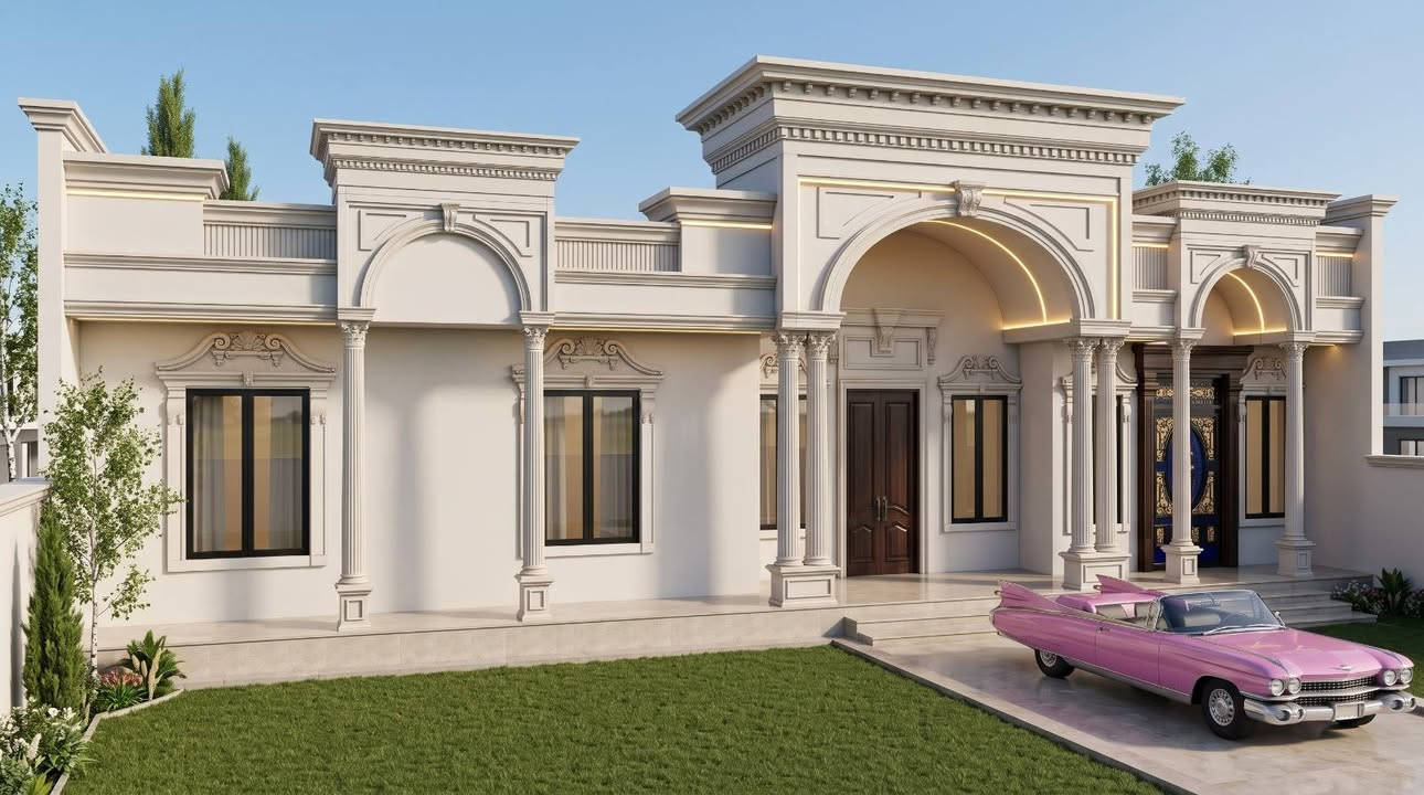 تصميم معماري • واجهات فلل • كلاسيكي-حديث