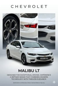 Malibu 2017 LT1 ‎شۆفرلێت مالیبۆ ٢٠١٧  ‎مه‌كینه‌ ١.٥ ی تۆربۆ  ڕەنگی سپی...