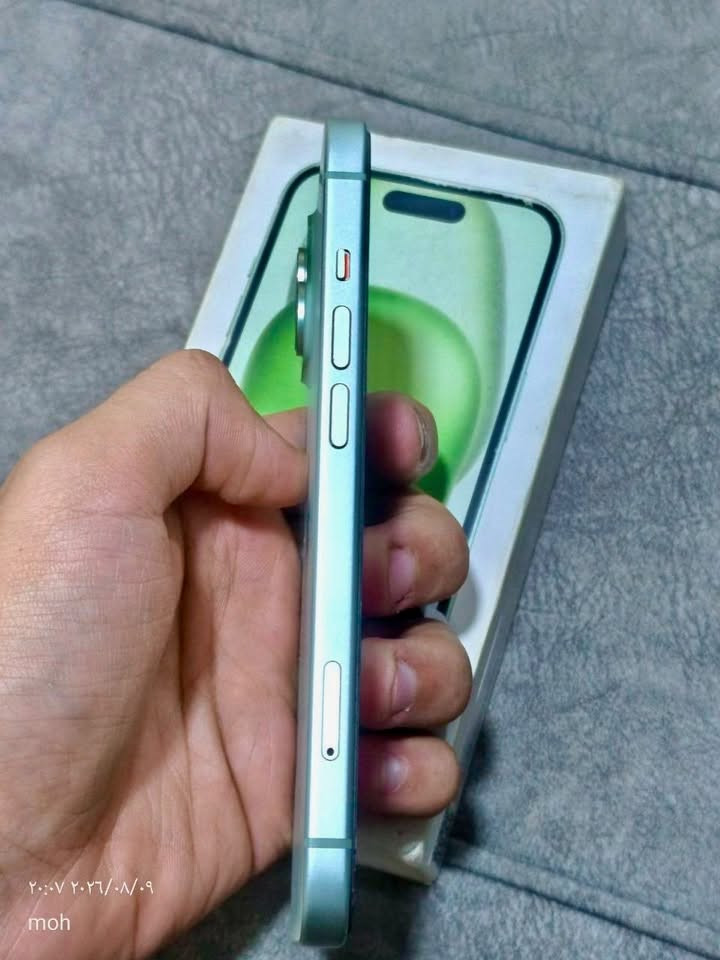 📱 iPhone 15 للبيع
اللون: أخضر 
 السعة: 128GB
تك سيم
 البطارية: 86%نظافة 100%،
 بدون أي شخط أو ضربة
 وضع شركة، ما مفتوح نهائياً
الكارتون موجود
كيبل الشحن الأصلي موجود
الجهاز استخدام شخصي
السعر 760. وبي مجال
يرهم مراوس ويا 14 برو ماكس\16عادي
للاستفسار *********** موجود خاص 
الموصل
