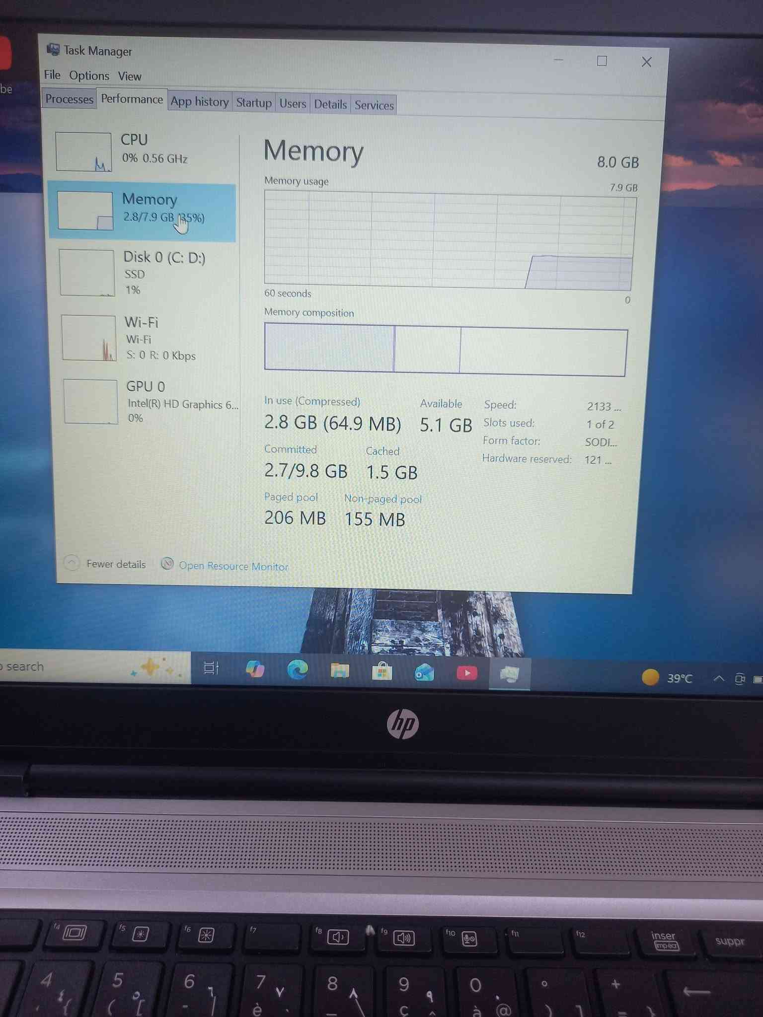 لابتوب hp 650  g3
حجم الشاشة كبير 15.6 
الجيل السابع 
المعالج كور اي 5 الجيل 7
الهارد    256   ssd 
الرام 8.      ddr4 
كارت الشاشة  4  شير 
حجم الشاشة  15.6
الشاحنة اصلية 
يحتوي على منفذ تايب سي للشحن او نقل البيانات
يحتوي على مشغل أقراص  dvd
نظام التشغيل ويندوز 10 عربي انكليزي 
الملحقات شاحنة وجنطة 
السعر   235
***********
***********
يوجد توصيل

متوفر 
تتوفر مجموعة لابتوبات بأسعار مناسبة ومواصفات مختلفة

نص مكتوب في الصور:
- About Your PC is monitored and protected. See details in Windows Security Related settings Change product key or upgrade your edition of Windows Read the Microsoft Software License Terms BitLocker settings Device Manager Remote desktop System protection Advanced system settings Rename this PC (advanced) Help from the web Finding out how many cores my processor has Checking multiple Languages support Checking multiple Languages support Installed RAM 8.00 GB Speed: 2133 MHz Processor Intel(R) Core(TM) i5-7200U CPU @ 2.50GHz 2.71 GHz Graphics Card 128 MB Intel(R) HD Graphics 620 Storage 238 GB 39 GB of 238 GB used DESKTOP-AUFQION HP ProBook 650 G3 Rename this PC Device Specifications Copy Device Name DESKTOP-AUFQION Processor Intel(R) Core(TM) i5-7200U CPU @ 2.50GHz 2.71 GHz Installed RAM 8.00 GB (7.88 GB usable) Graphics Card Intel(R) HD Graphics 620 (128 MB) 39°C ENG 12:44 AM 9/22/2026
- About Device Specifications Copy Help Findin proces Checki Checkin Ge Giv Device Name DESKTOP-AUFQION Processor Intel(R) Core(TM) i5-7200U CPU @ 2.50GHz 2.71 GHz Installed RAM 8.00 GB (7.88 GB usable) Graphics Card Intel(R) HD Graphics 620 (128 MB) Storage 238 GB SSD SAMSUNG MZVLW256HEHP-000H1 Device ID 827281B8-6DFE-4172-A690-A94DF734EA21 Product ID 00330-50739-27060-AAOEM System Type 64-bit operating system, x64-based processor Pen and touch No pen or touch input is available for this display Frequently asked questions How does having 8-16 GB of RAM impact my PC's performance? Can I run modern applications smoothly with this RAM capacity? Is my GPU sufficient for high end gaming and video experience? How can having a dedicated GPU enhance my experience and productivity? Am I running the latest version of the Windows OS? What is the latest Windows version? 39°C
- Task Manager
- File Options View
- Processes Performance App history Startup Users Details Services
- CPU
- 1% 1.04 GHz
- Memory
- 2.8/7.9 GB (35%)
- Disk 0 (C: D:)
- SSD
- 1%
- Wi-Fi
- S: 0 R: 16.0 Kbps
- GPU 0
- Intel(R) HD Graphics 6...
- 0%
- Intel(R) Core(TM) i5-7200U CPU @ 2.50GHz
- % Utilization
- 100%
- 60 seconds
- 0
- Utilization
- Speed
- 1.04 GHz
- Base speed:
- Sockets:
- Cores:
- Logical processors:
- 2.71 GHz
- 1
- 2
- 4
- Processes
- 169
- Threads
- 2130
- Handles
- 70696
- Virtualization:
- Hyper-V support:
- Disabled
- Yes
- Up time
- 0:15:26:56
- L1 cache:
- L2 cache:
- L3 cache:
- 128 KB
- 512 KB
- 3.0 MB
- Fewer details
- Open Resource Monitor
- Task Manager File Options View Processes Performance App history Startup Users Details Services CPU 0% 0.56 GHz Memory 2.8/7.9 GB (35%) Disk 0 (C: D:) SSD 1% Wi-Fi Wi-Fi S: 0 R: 0 Kbps GPU 0 Intel(R) HD Graphics 6... 0% Fewer details Open Resource Monitor Memory 8.0 GB Memory usage 7.9 GB 60 seconds 0 Memory composition In use (Compressed) Available Speed: 2133 ... 2.8 GB (64.9 MB) 5.1 GB Slots used: 1 of 2 Form factor: SODI... Committed Cached Hardware reserved: 121 ... 2.7/9.8 GB 1.5 GB Paged pool Non-paged pool 206 MB 155 MB search 39 C
- Task Manager File Options View Processes Performance App history Startup Users Details Services CPU 51% 2.04 GHz Memory 2.8/7.9 GB (35%) Disk 0 (C: D:) SSD 3% Wi-Fi Wi-Fi S: 0 R: 0 Kbps GPU 0 Intel(R) HD Graphics 6... 0% Disk 0 (C: D:) SAMSUNG MZVLW256HEHP-000H1 Active time 100% 60 seconds 0 Disk transfer rate 100 KB/s 60 seconds 0 Active time 3% Average response time 0.2 ms Read speed 2.0 MB/s Write speed 0 KB/s Capacity: 239 GB Formatted: 239 GB System disk: Yes Page file: Yes Type: SSD Fewer details Open Resource Monitor 39 C
- Task Manager File Options View Processes Performance App history Startup Users Details Services CPU 1% 0.86 GHz Memory 2.8/7.9 GB (35%) Disk 0 (C: D:) SSD 2% Wi-Fi Wi-Fi S: 0 R: 0 Kbps GPU 0 Intel(R) HD Graphics 6... 0% GPU Intel(R) HD Graphics 620 3D 0% Copy 0% Video Decode 0% Video Processing 0% Shared GPU memory usage 3.9 GB Utilization 0% GPU Memory 0.1/3.9 GB Shared GPU memory 0.1/3.9 GB Driver version: 31.0.101.2140 Driver date: 11/5/2025 DirectX version: 12 (FL 12.1) Physical location: PCI bus 0, device ... Fewer details Open Resource Monitor