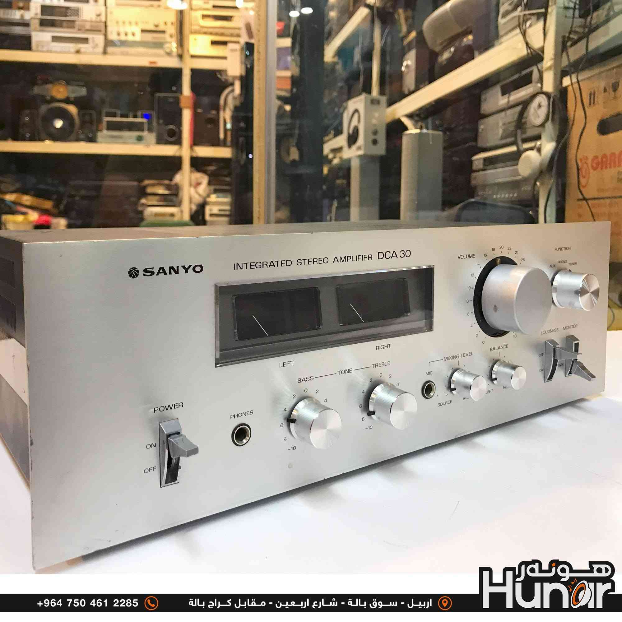 SANYO MODELDCA 30 INTEGRATED STERIO AMPLIFIER SILVER FACE
MADE IN JAPAN
           ......... ســـعـــر ( ۱۸۰ ) ٲلــــــــف.............
( کوردی • عربي )

🟢توصيل موجود الي جميع المحافضات
🟡گەياندن هەیە بۆ هەموو شوێنێک

🟠مــعـرض هــونـەر
🔸للـصوتــیات(امبلیفایر• سماعة• رادیو• انتیك• مایكروفون)
🔸عــنـوان• اربیل سوق بالة • شارع اربعین
🔸مـوبایـل• ***********
                   ***********

🔵پـێـشانـگای هــونـەر
🔹بۆ ئامێری دەنگی و کارەبایی(ئیمپلیفایر• سەماعە• ڕادیۆ• مایکرۆفۆن)
🔹ناونیـشان• هەولیر • بازاری لەنگەی ٤۰م
🔹مـــۆبـایـل• 
***********
***********

•••••••••••••••••••••••••••••••••••••••••••••••••••
#iraq #kurdistan #duhok #zaxo #hawler #karbala #slemani #erbil #baghdad #kurd #kurdish #akre  #karkuk #kuwait #najaf
#amplifier #audio #subwoofer #sound #music #audiophile #bass #stereo #amplifiers #speaker #soundsystem #speakers
#اربيل #العراق #بغداد

نص مكتوب في الصور:
- +964 750 461 2285 اربيل - سوق بالة - شارع اربعين - مقابل كراج بالة Hunar
- +964 750 461 2285 اربيل - سوق بالة - شارع اربعين - مقابل كراج بالة هونر Hunor
- 10cm 40cm 23cm +964 750 461 2285 اربيل - سوق بالة - شارع اربعين - مقابل كراج بالة هونر Hunor
- +964 750 461 2285 اربيل - سوق بالة - شارع اربعين - مقابل كراج بالة