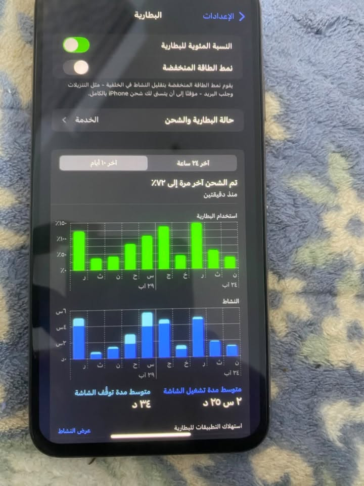 ايفون اكس ماكس جهاز يخبل ومايصرف وشاشه حلوه بس بطاريته ٧٤ وفيس ايدي متوقف وكلشي ماوبدل بي بكاني بغداد مدينه الصدر اورفلي ***********
