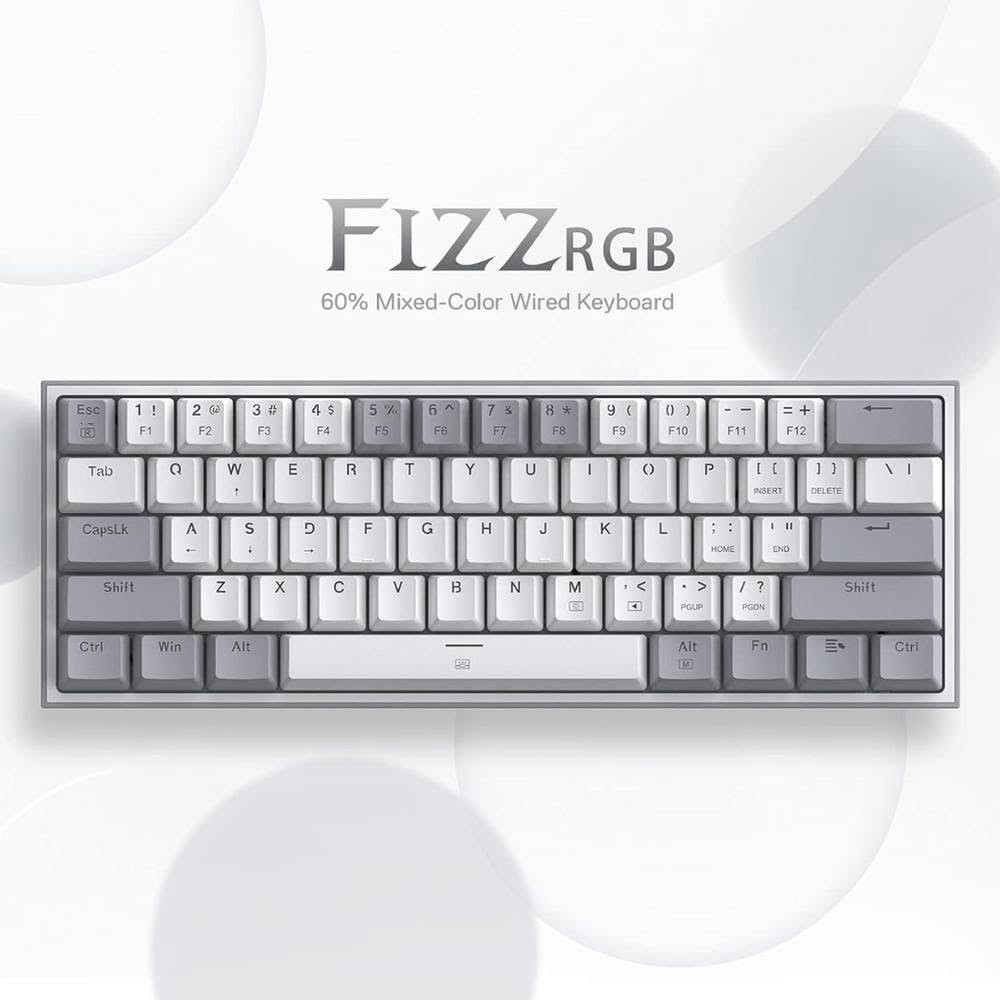 Redragon K617 Fizz (حجم 60%)
من أشهر وأفضل الكيبوردات الاقتصادية للألعاب، يوفر مساحة كبيرة للماوس وتصميم ناعم وعصري:
سويتجات حمراء (Red Switches): خطية وهادئة جداً مع استجابة سريعة وممتازة للـ FPS والألعاب.
هوت سواب (Hot-Swappable): إمكانية تغيير واستبدال السويتجات بسهولة وبدون لحام.
إضاءة RGB: إضاءة قوية بألوان وأنماط متعددة قابلة للتعديل.
حجم مدمج (60%): تصميم ناعم مكوّن من 61 زر، يضمن لك مساحة حرية حركة للماوس.
سلك Type-C قابل للفصل: سهل بالنقل والترتيب مع منفذ جانبي.

💰 السعر: 30.000 مع التوصيل
📍 الموقع: القادسية 
📞 للتواصل: ***********

نص مكتوب في الصور:
- Red Switches
- FIZZ RGB 60% Mixed-Color Wired Keyboard