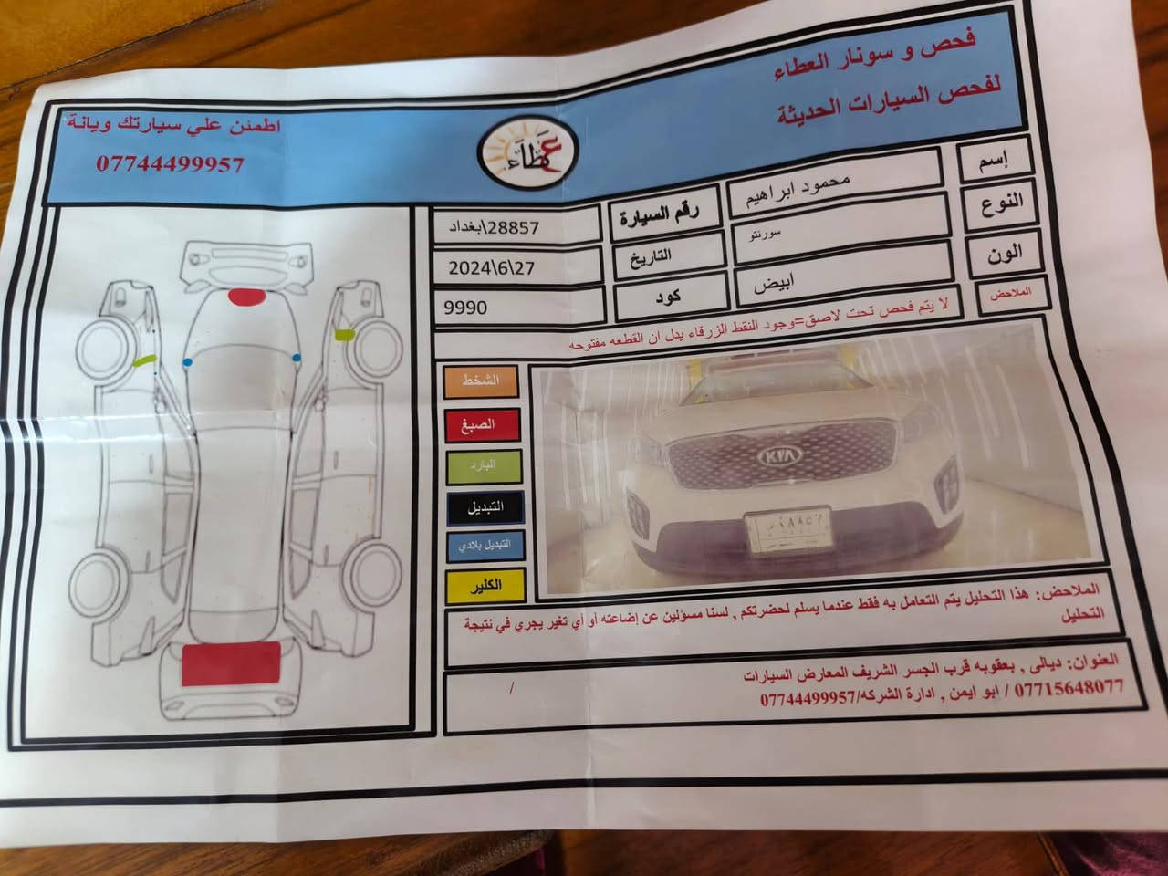 سورنتو وارد أمريكي
٦سلندر
٧راكب قطعتين تبريد
ماشيه ١٠٠الف حقيقي
هزه جديده والسياره باسمي 
مكان السياره بغداد تقاطع النهروان 
السونار موجود داخل الصور
رقم الهاتف *********** السعر ١٧٥ وبيها مجال 
موديل ٢٠١٦
