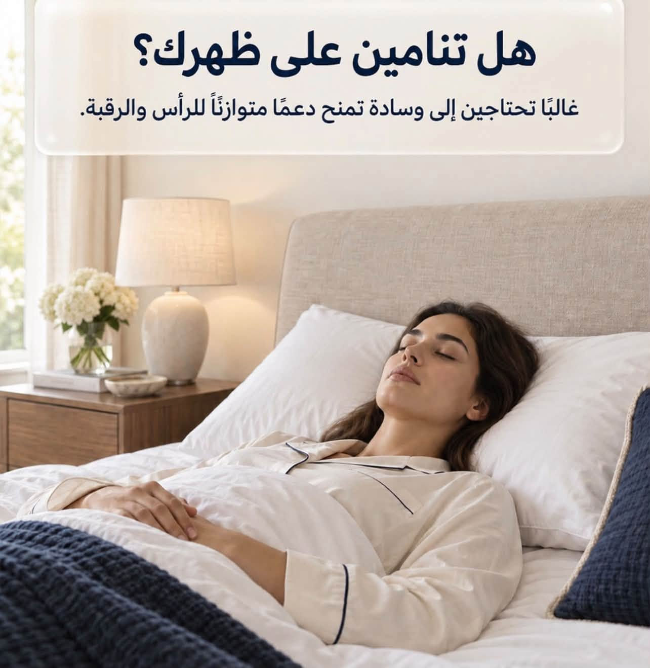 عروضنا مع دافانا للمفروشات ⚜️

     لونها أوف وايت/كريمي هادئ ويناسب أغلب ألوان غرف النوم.
• 🛏️ حجمها كبير وعريض، فتدعم الرأس والرقبة والكتفين بشكل أفضل من المخدات الصغيرة.
• ✨ بيها حواف مخيطة بلون بيج ذهبي تعطيها شكل أنيق وفخم.
• ☁️ مبين حشوها ناعم ومنتفخ، ومصممة حتى تعطي إحساس مريح أثناء النوم.
• 🌙 مناسبة للنوم اليومي وكذلك كـ مخدة ديكورية فندقية فوق السرير.
• 🏨 الصورة مكتوب عليها الوسادة المثالية، والتصميم فعلًا يعطي ستايل الفنادق الراقية

#مفروشات#ديكور_المنزل #اثاث_منزلي #اناقة_البيت#ديكور_راقي تصميم_داخلي افكار_ديكور اثاث_راقي بيت_الاحلام تجهيز_المنزل مفروشات _العراق اثاث_عراقي عروض_العراق ديكور_ عراقي كربلاء النجف  بغدادالحلة البصرة السماوه الناصرية 
توصيل_مجاني عروض_خاصة خصومات افتح_بيتك_بذوق البيت_الراقي الراحه_تبدأ_من_البيت ستايلك_يبدأ_من _البيت

نص مكتوب في الصور:
- الوسادة المثالية؟ هي التي تمنحك دعمًا مريحًا وتناسب طريقة نومك ELEGANZA
- ارتفاع الوسادة مهم الوسادة المرتفعة جدًا أو المنخفضة جدًا قد لا تكون مريحة لك.
- هل تنامين على جانبك؟
- اختاري دعمًا يحافظ على وضعية الرقبة بشكل مريح.
- هل تنامين على ظهرك؟ غالبًا تحتاجين إلى وسادة تمنح دعمًا متوازنًا للرأس والرقبة.
- هل وسادتك مناسبة لك؟ اختيار الوسادة لا يعتمد على الشكل فقط.