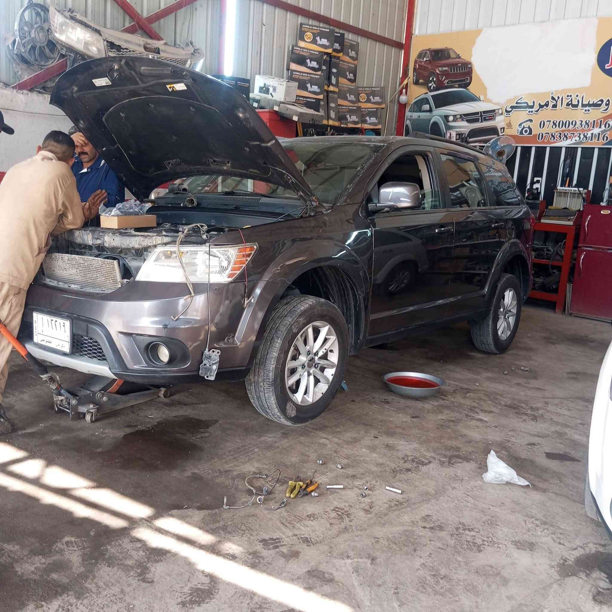 تحيه طيبه لكم من مركز موبأر الامريكي برمجه وتحديث
دوج جورني مكينه 2400 ادامه  تنظيف نوزلات تبديل ابلكات تنظيف جويتر تبديل فلتر شوته تبديل فلتر بانزين 

دوج جورني مكينه 3600 خابطه ماء ودهن  تبديل البراد الدهن فافون 

دوج جورني مكينه 3600 تبديل حساس ABS تبديل راديتر هيمي 3 خطوط برمجه مراوح ع درجة 94 

دوج جيب لاريدو تريب نار تم معالجة العطل 

العنوان الناصريه الثوره نهاية الشارع المركز السايدين 
***********
***********
