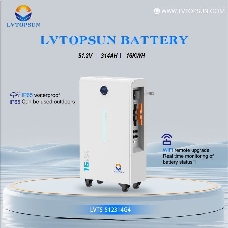 افضل بكج
انفيتر سولس ip66 8kw
بطارية LVTOPSUN 16kw ip65
واتساب ***********

نص مكتوب في الصور:
- WWW.LVTOPSUN.COM LVTOPSUN LVTOPSUN BATTERY 51.2V | 314AH | 16KWH IP65 waterproof IP65 Can be used outdoors LVTOPSUN WIFI remote upgrade Real time monitoring of battery status LVTS-512314G4