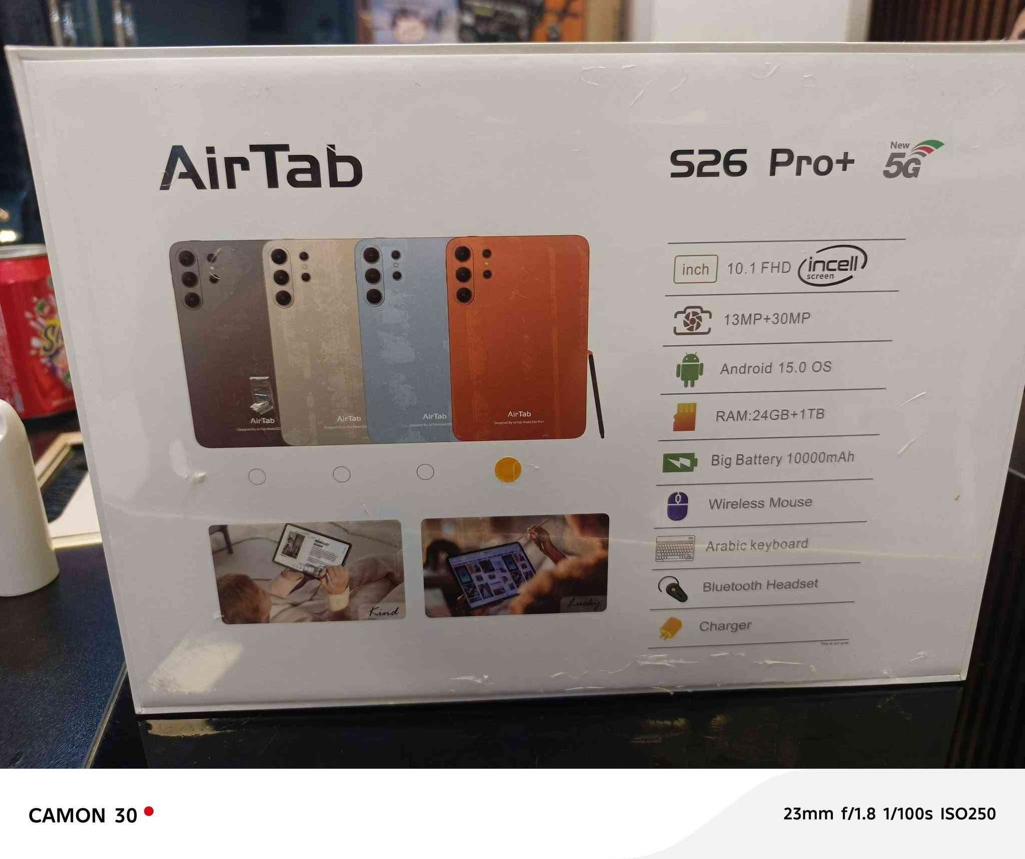 ايباد Air Tab 
واحد تيره
شريحه
جديد عندي قطع ما مفتوحه اصلا 
لون برتقالي 
تجي وياه موس كيبورد قلم و كفر  و سماعه ايربود تك 
جهاز اصلي وكاله 
سعر ٣٠٠ قفل يوجد توصيل جميع المحافظات 
*********** بغداد, العراق
