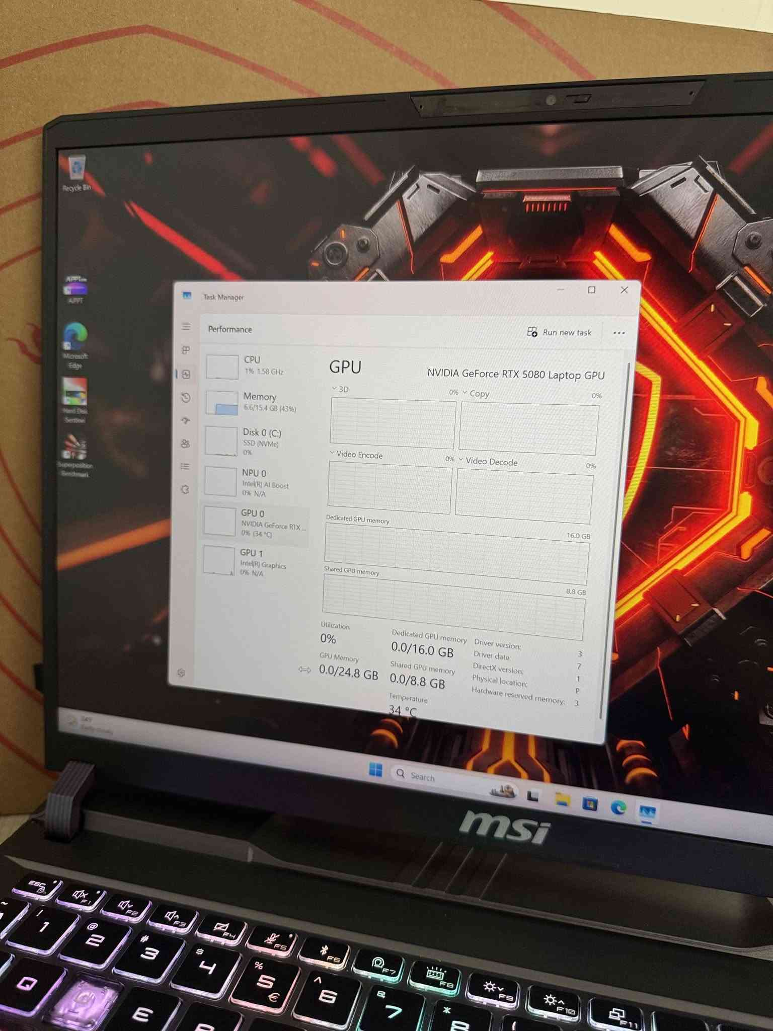 💻 MSI Vector 16 HX
• CPU: Intel Core Ultra 9 275HX (24 Core & 24 Thread)
• GPU: NVIDIA GeForce RTX 5080 16GB (175W)
• NPU: AI Boost 8G
• RAM: 16GB DDR5 5600MHz
• Storage: 1TB NVMe SSD
• Display: 16" 2K+ (2560x1600) IPS Anti-Glare 240Hz
• Charger: 330W
کوردی:
🔥 غولێکی ڕاستەقینە بۆ گەیەمینگ و کارە زۆر قورسەکان!
✨ زۆر زۆر خاوێنە، بە گەرەنتی ڕاستەقینە دەفڕۆشرێت.
🌐 بۆ زانینی نرخ و هەر تایبەتمەندییەکی تر سەردانی ئەم لینکە بکەن:
https://igoiraq.com/ckb/l/msi-vector-ultra-9-275hx-jn70e3wsb77dsdrs71f3wa981s8eznzb
📞 واتسئەپ: *********** | 🚕 گەیاندن بەردەستە
العربية (عراقي):
🔥 وحش حقيقي للألعاب والبرامج الثقيلة جداً!
✨ نظيف حيل بحالة ممتازة، ينباع مع الضمان الحقيقي.
🌐 لمعرفة السعر وأي تفاصيل أخرى يرجى زيارة هذا الرابط:
https://igoiraq.com/ckb/l/msi-vector-ultra-9-275hx-jn70e3wsb77dsdrs71f3wa981s8eznzb
📞 واتساب: *********** | 🚕 التوصيل متوفر

نص مكتوب في الصور:
- MSI Center Hardware Monitoring Features Support Member Center Hardware Monitoring CPU Usage 4 % NPU Usage 0 % GPU Usage 0 % GPU Name NVIDIA GeForce RTX 5080 Laptop GPU GPU AI TOPS 1334 GPU Clock N/A VRAM Clock N/A GPU Temperature N/A Disk 0 % Clean up the disk Memory 37 % Free up memory CPU Name Intel(R) Core(TM) Ultra 9 275HX NPU AI TOPS 13 CPU Temperature 42 °C RAM SSD 875.91 GB available 16 GB Fan 1 8 % 2285 RPM msi
- Find a setting System Display Advanced display Select a display to view or change its settings Display 1: Internal Display Display information Internal Display Display 1: Connected to Intel(R) Graphics Desktop mode 2560 x 1600, 240 Hz Active signal mode 2560 x 1600, 240 Hz Variable refresh rate Supported by driver Bit depth 8-bit Color format RGB Color space Standard dynamic range (SDR) Display adapter properties for Display 1 Choose a refresh rate A higher rate gives smoother motion, but also uses more power. More about refresh rate 240 Hz Dynamic refresh rate To help save power, Windows adjusts the refresh rate up to the selected rate above Dynamic refresh rate isn't supported. More about dynamic refresh rate Off Get help Give feedback
- Task Manager Performance Run new task CPU 1% 1.52 GHz Intel(R) Core(TM) Ultra 9 275HX % Utilization 60 seconds 0 100% Utilization Speed Base speed: 1% 1.52 GHz Sockets: 2.70 GHz 1 Cores: Processes Threads Handles 24 196 3360 93254 Logical processors: 24 Virtualization: Enabled Up time L1 cache: 2.4 MB 0:13:12:13 L2 cache: 40.0 MB L3 cache: 36.0 MB Memory 6.6/15.4 GB (43%) Disk 0 (C:) SSD (NVMe) 4% NPU 0 Intel(R) AI Boost 0% N/A GPU 0 NVIDIA GeForce RTX ... 0% (34 °C) GPU 1 Intel(R) Graphics 0% N/A Search msi