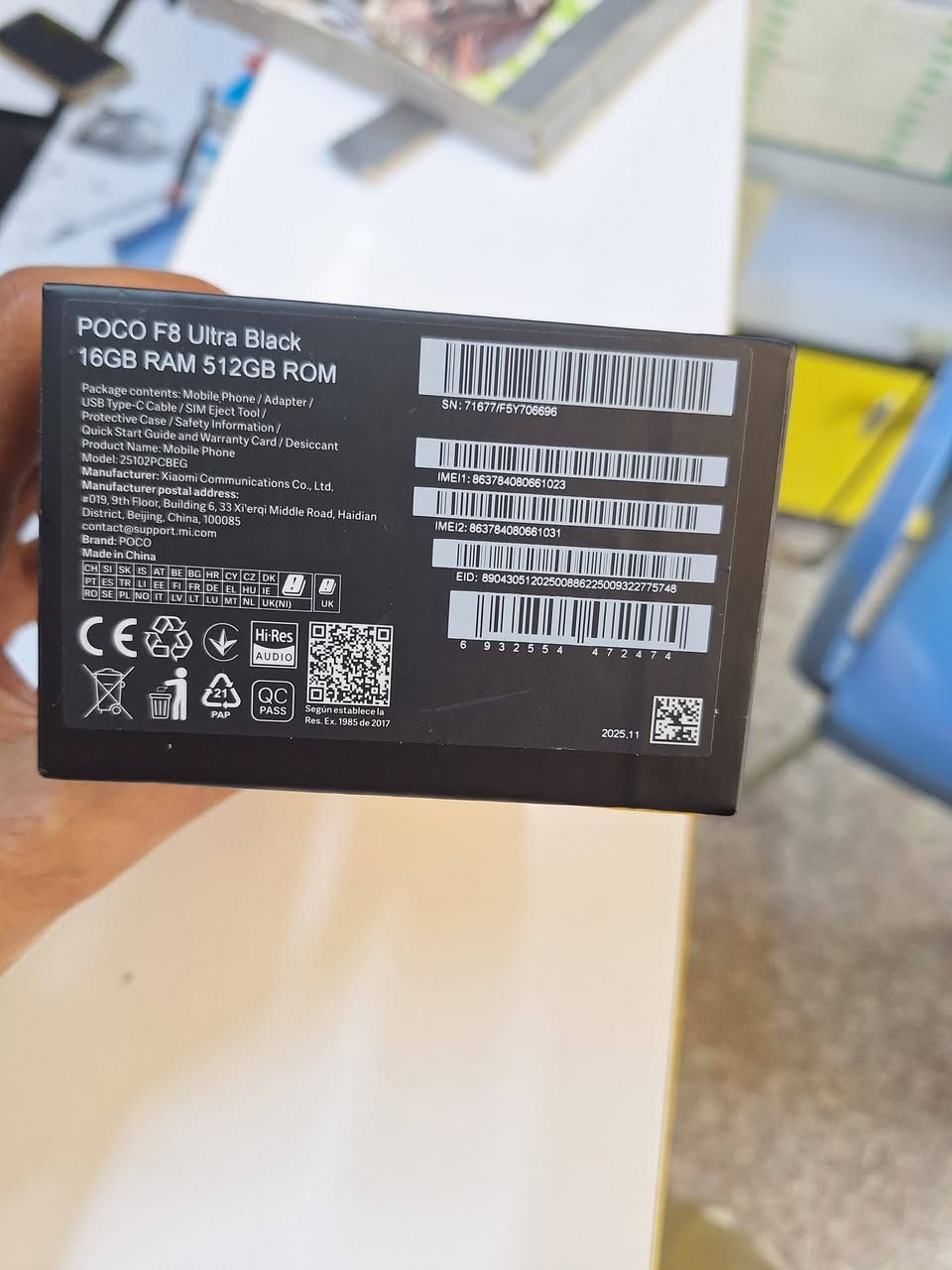 بوكو اف 8 الترا (POCO F8 Ultra) للبيع فقط جهاز استخدام  ٣ اشهر نظافه 98ب% كامل ملحقاته ذاكره512 رام 12 جهاز غني عن التعريف 
سعره 850 وبي مجال للشراي مكاني نجف مشخاب ***********
