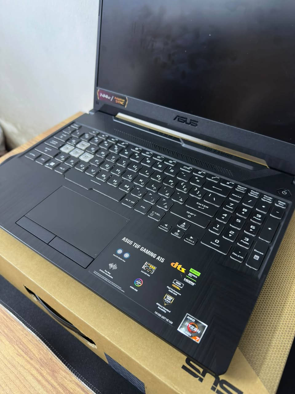 لابتوب للبيع 

Asus tuf gaming a15 

R5 7435hs 

Rtx 3050 4gb 

16gb ram ddr5 

512gb m.2 

15.6 fhd 144hz 

نظافة ١٠٠٪؜ 
سعره مليون و بيه مجال بسيط 
موجود توصيل 

*********** واتس

نص مكتوب في الصور:
- Settings Find a setting System > About Processor AMD Ryzen 7 7435HS 3.10 GHz Installed RAM 16.0 GB Speed: 4800 MT/s Graphics card 4 GB NVIDIA GeForce RTX 3050 Laptop GPU Storage 477 GB 282 GB of 477 GB used Home System Bluetooth & devices Network & internet Personalization Apps Accounts Time & language Gaming Accessibility Privacy & security Windows Update DESKTOP-CBHVMQI ASUS TUF Gaming A15 FA506NCR_FA506NCR Rename this PC Device info Copy Device name DESKTOP-CBHVMQI Processor AMD Ryzen 7 7435HS (3.10 GHz) Installed RAM 16.0 GB (15.8 GB usable) Graphics card NVIDIA GeForce RTX 3050 Laptop GPU (4 GB) Storage 282 GB of 477 GB used Device ID A1267BAD-F20B-4760-87AF-D8E4A5C8A387 Product ID 00330-52596-10403-AAOEM System type 64-bit operating system, x64-based processor Pen and touch No pen or touch input is available for this display Related links Domain or workgroup System protection Advanced system settings Windows info Copy Search ENG 2:54 PM 9/25/2026 144HZ / Adaptive SYNC