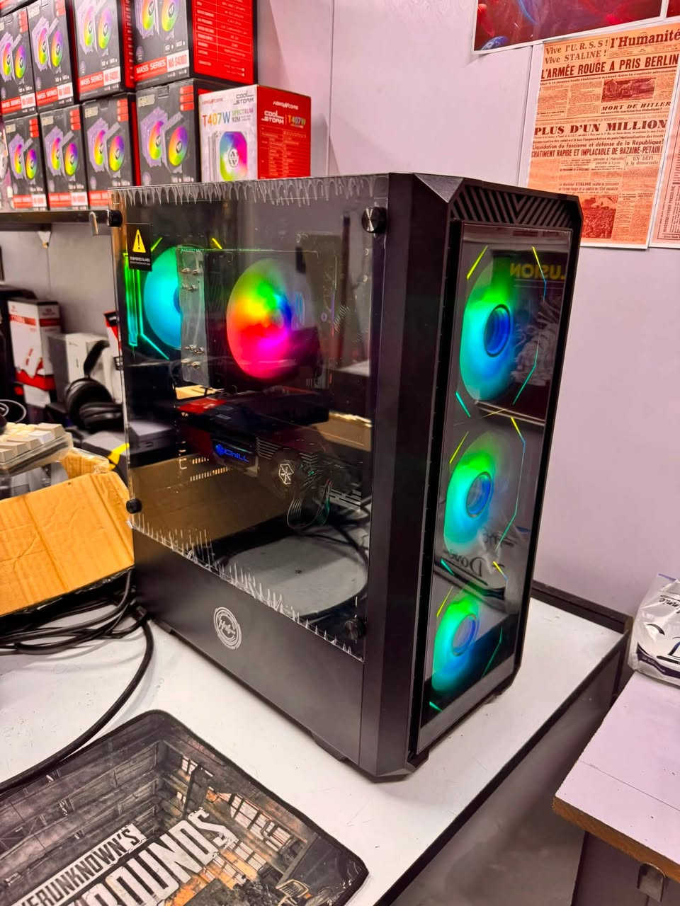 تحية طيبة شبابنا وحبايبنا 
تجميعة مرتبة كل القطع مرتبة اداء وحرارة ممتازة 
I5 10400F جديد
ASROCK H410 V2 مستخدم
GTX1080 8GB INNO3D مستخدم
RAM 16 2666 LEXAR مستخدم 
SSD128 HDD750 جدد 
CPU COOLER RGB جديد 
P.S550W+80 PLUS جديد 
السعر ٦٥٠ الف شبابنا سعر نهائي 
متوفر توصيل لكافة المحافظات 
عنوان المكتب واسط كوت المشروع شارع الحاسبات مركز محمد صدقي التقني للحاسبات 
***********
