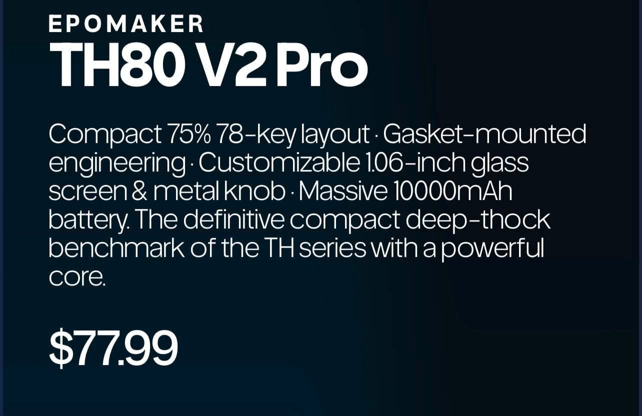 كيبورد من ايبوماك
Th80 pro❤️‍🔥
وزن ثكيل سعره بلموقع ٧٧$
بس يمي سعره مناسب جداً 
بغداد/ الدوره
***********
