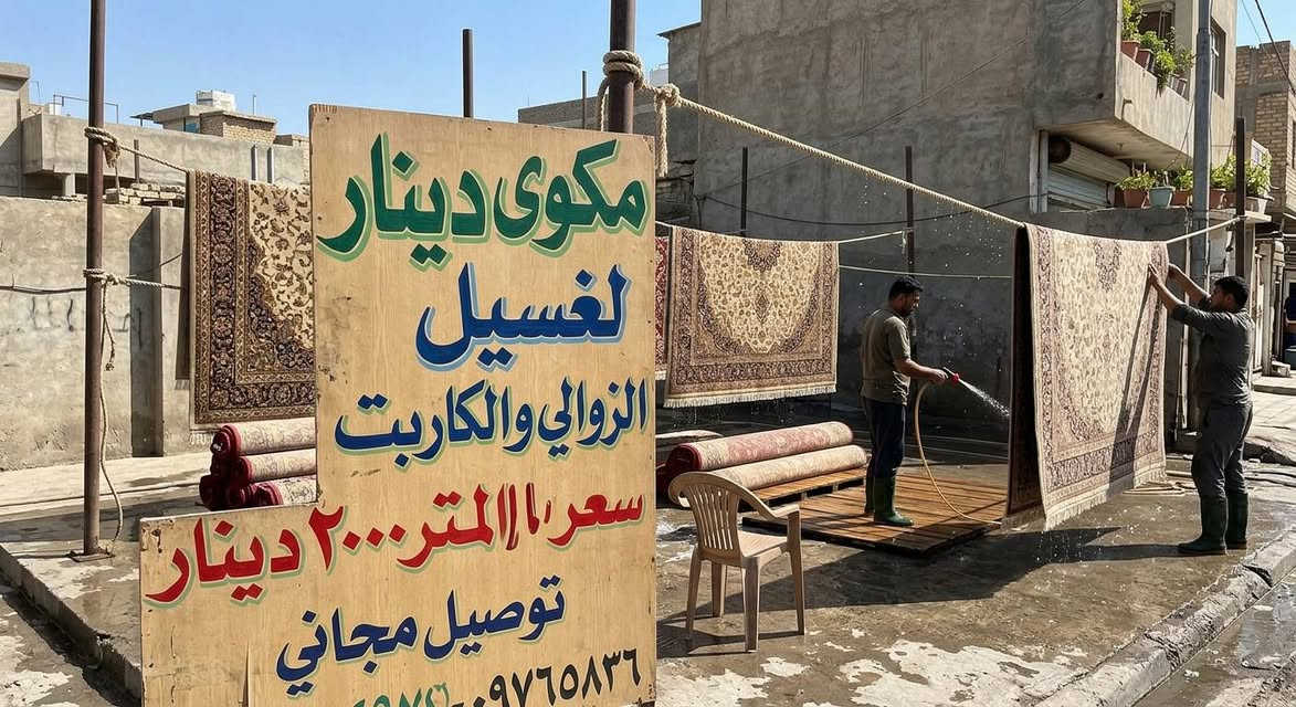 مغسلة دينار للغسيل والسجاد 🧺✨
​سجادك وكاربتك ويرجع أجدد من الأول!
​في مغسلة دينار، نقدم لك أفضل خدمات الغسيل والتنظيف الإحترافي للسجاد والكاربت بأحدث الأجهزة والمنظفات التي تحافظ على جودة الأقمشة والألوان وتزيل أصعب البقع والروائح.
​خدماتنا تشمل:
​غسيل وتعقيم السجاد (الزوالي) بجميع أنواعه.
​تنظيف وغسيل الكاربت وأطقم الكنب.
​العناية الفائقة بالأنسجة والتجفيف السريع.
​خدمة السحب والتوصيل للمنازل.
​العنوان: بغداد - الغدير - شارع التوت.
​📞 للحجز والاستفسار: [***********]
​مغسلة دينار.. نظافة تليق ببيتك!

