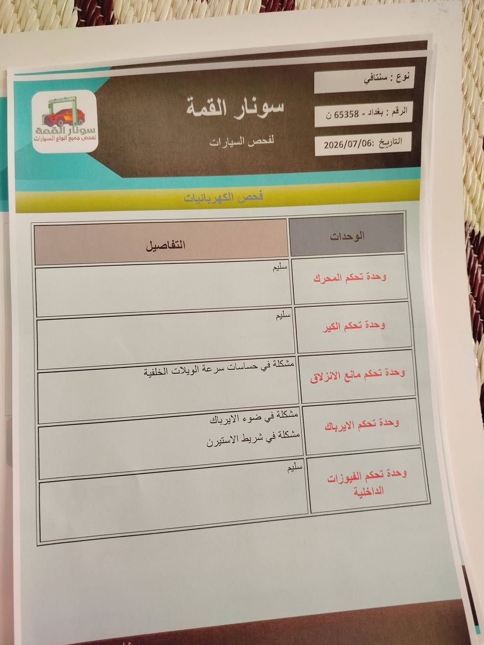 السلام عليكم سنتافي 12 للبيع فقط مكينه 6 تبريد ثلج منضومه جديده شاده تايرات اخو الجديد رقم بغداد الماني سنويه بسمي السعر 136 مكاني كربلاء ***********
